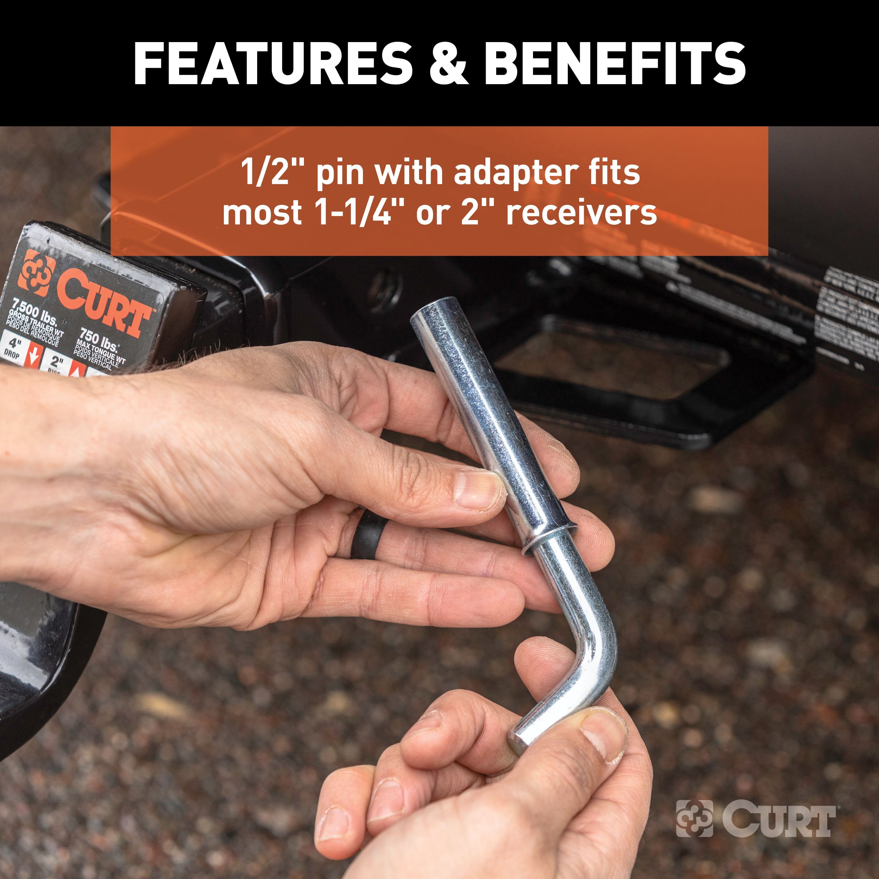 Hitch Pins and Clips,Fits 1-1/4 Inch Hitch