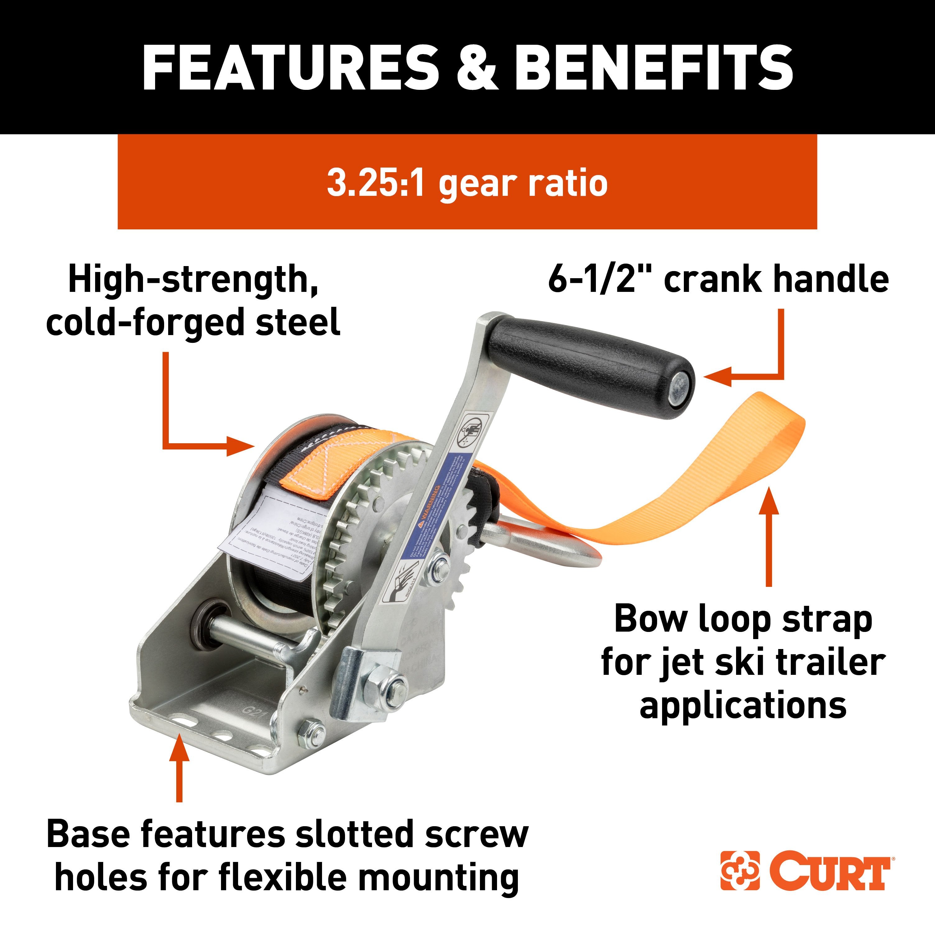 Boat Winch,Single Speed Trailer Winch