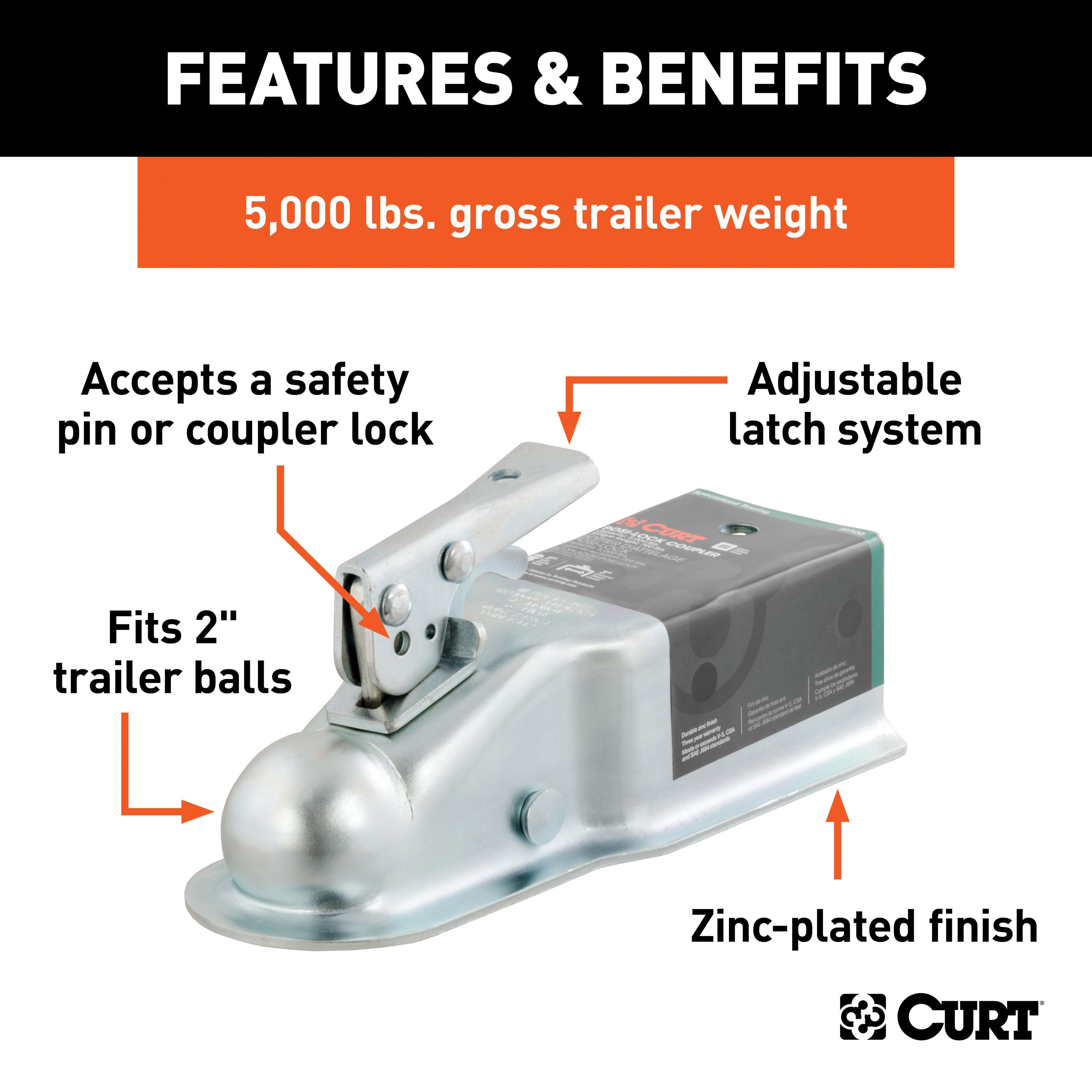 Trailer Tongue Coupler,Straight Tongue Trailer Coupler