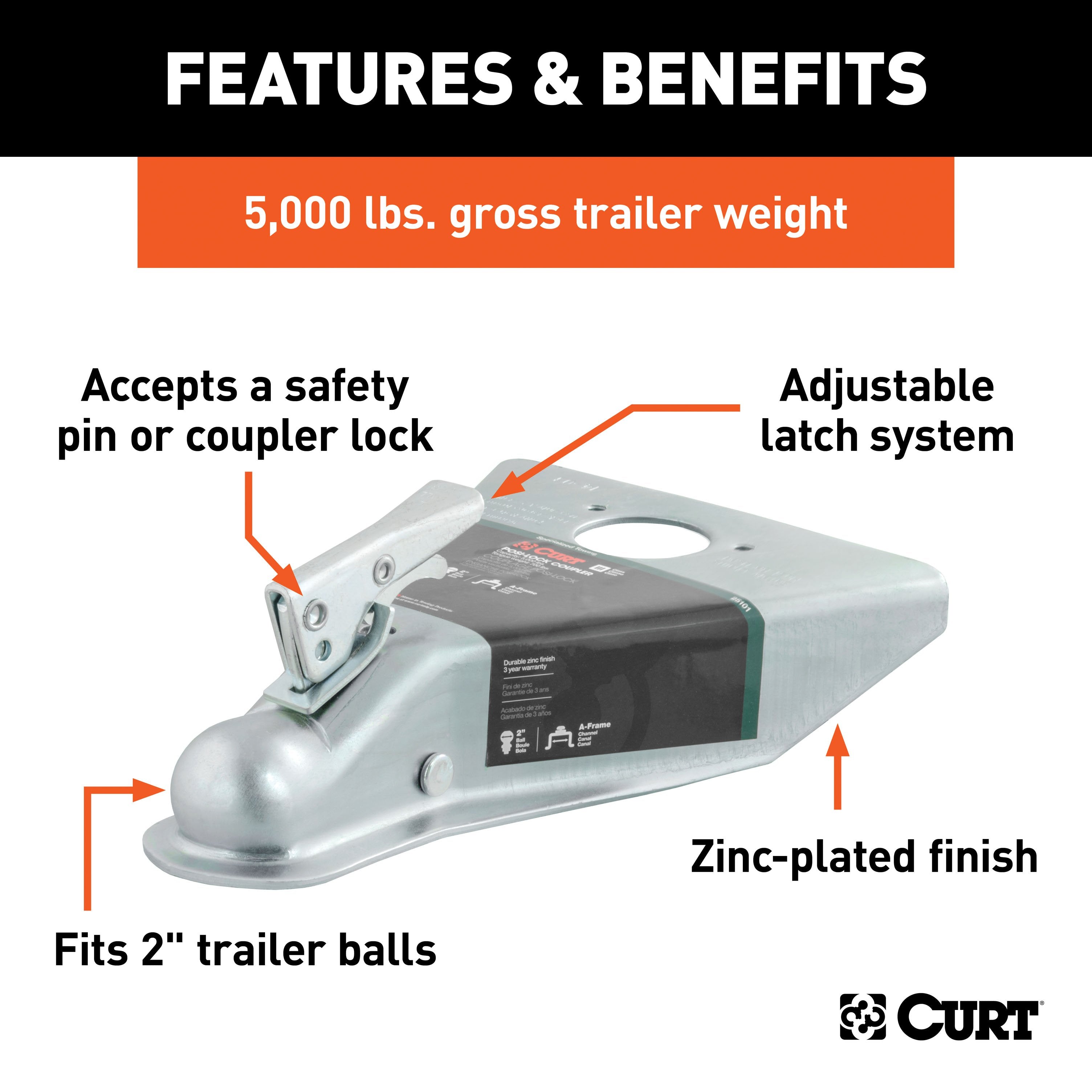 Trailer Tongue Coupler,A-Frame Trailer Coupler
