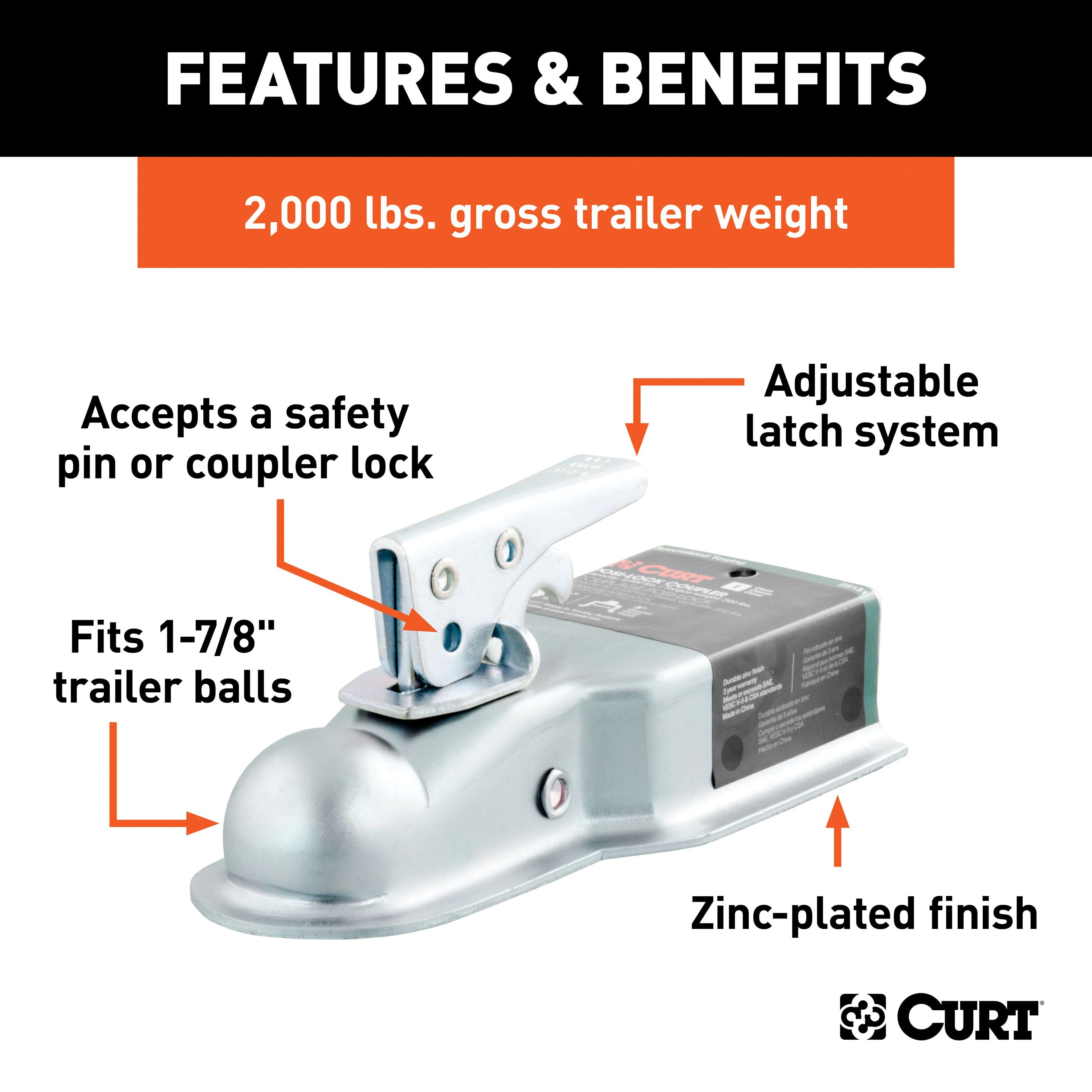 Trailer Tongue Coupler,Straight Tongue Trailer Coupler