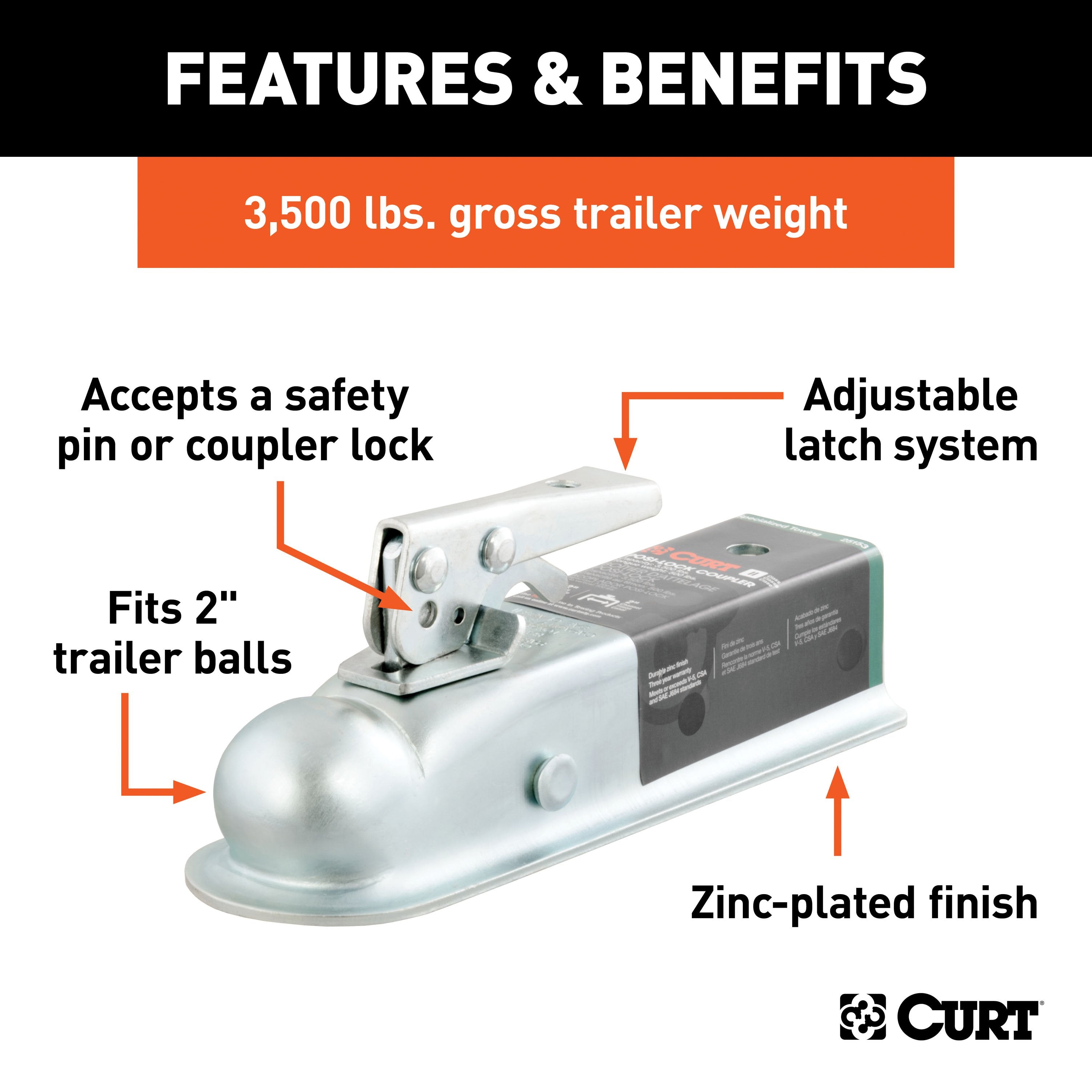 Trailer Tongue Coupler,Straight Tongue Trailer Coupler