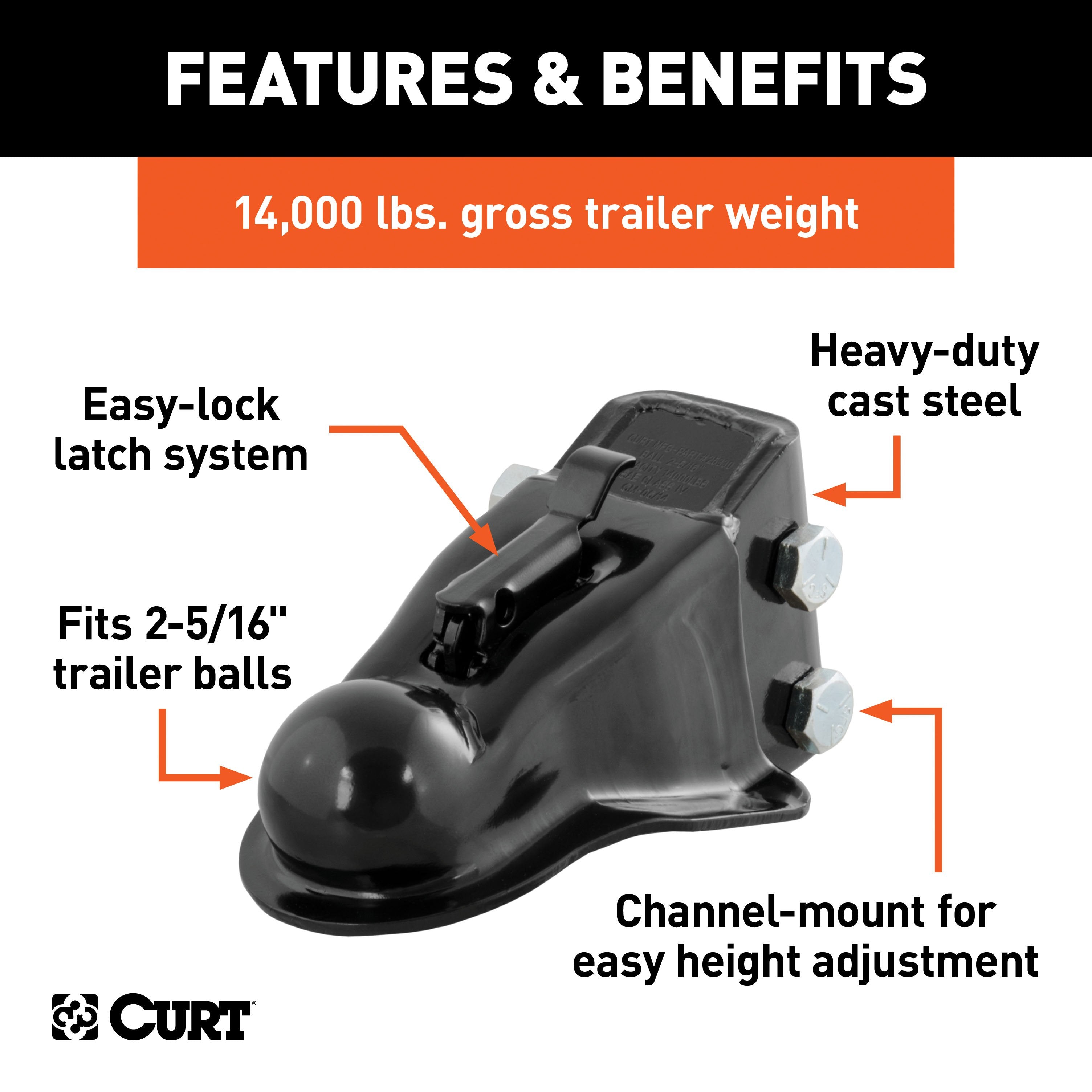 Trailer Tongue Coupler,Adjustable Trailer Coupler