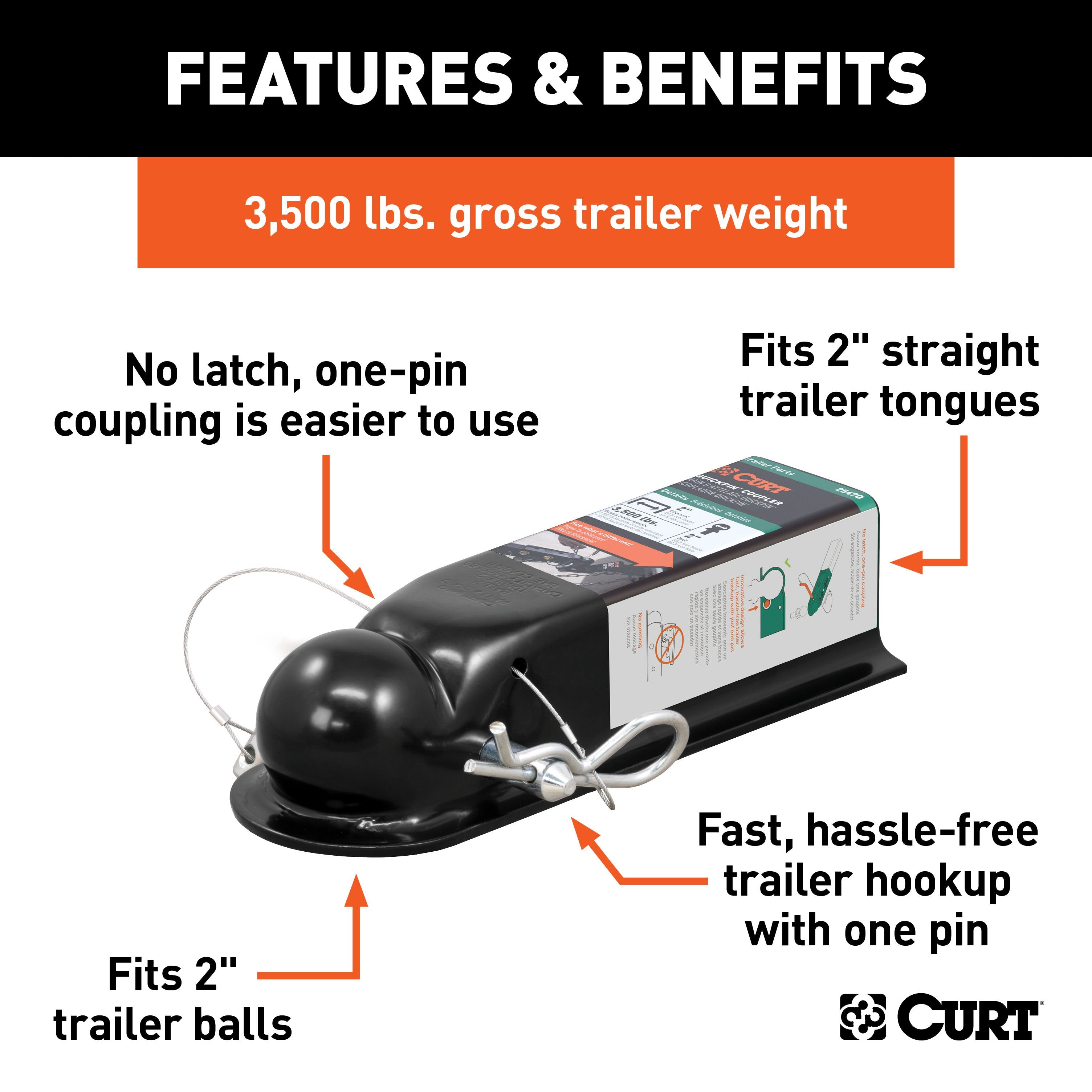 Trailer Tongue Coupler,Straight Tongue Trailer Coupler
