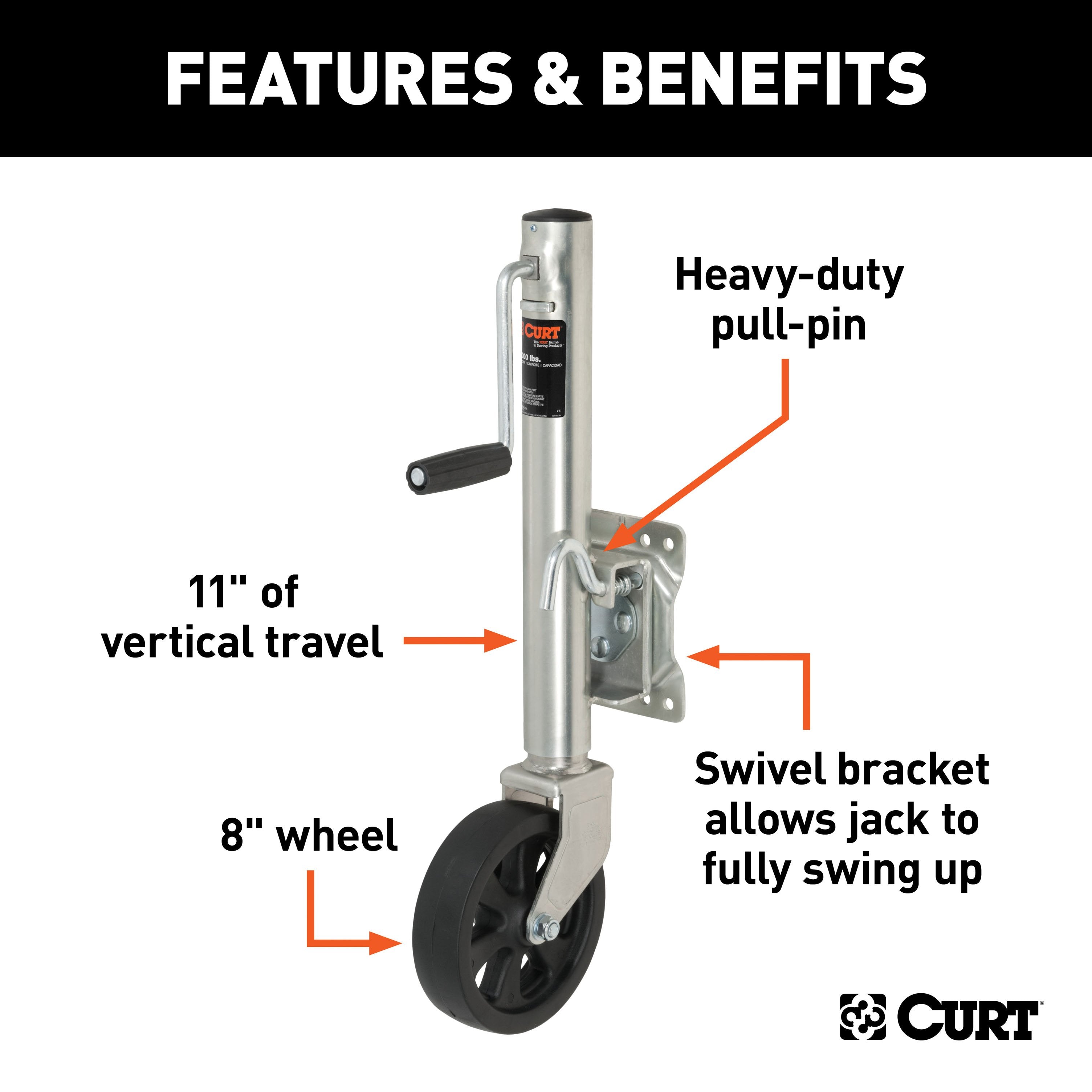 Boat Trailer Jacks,Snap-Ring Style Swivel Bracket Jack