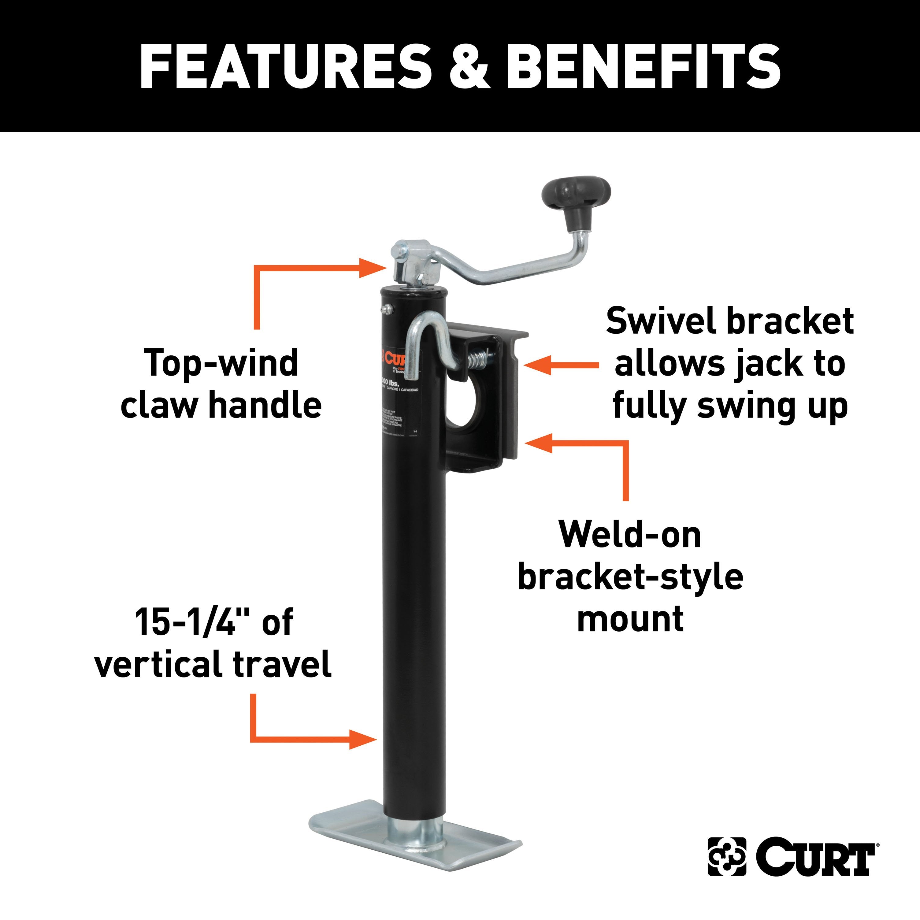 Boat Trailer Jacks,Snap-Ring Style Swivel Bracket Jack