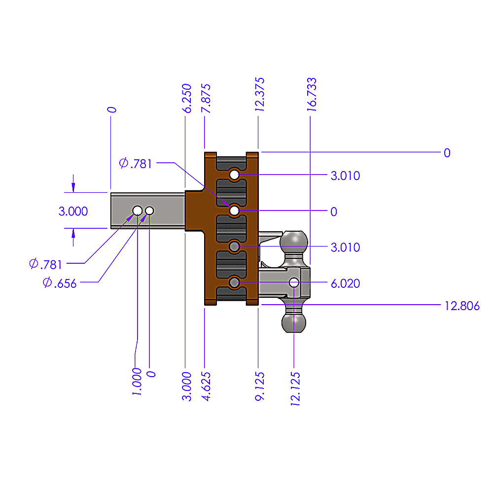 Trailer Hitch Ball Mount,Adjustable Ball Mount