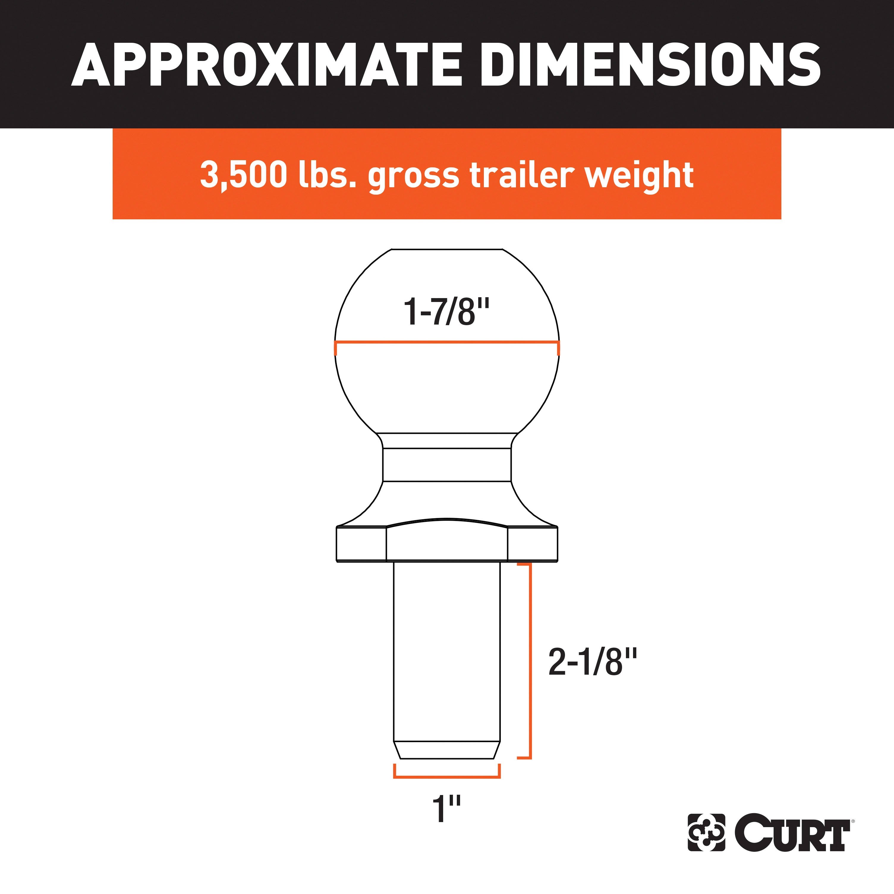 Trailer Hitch Ball,1-7/8 Inch Ball