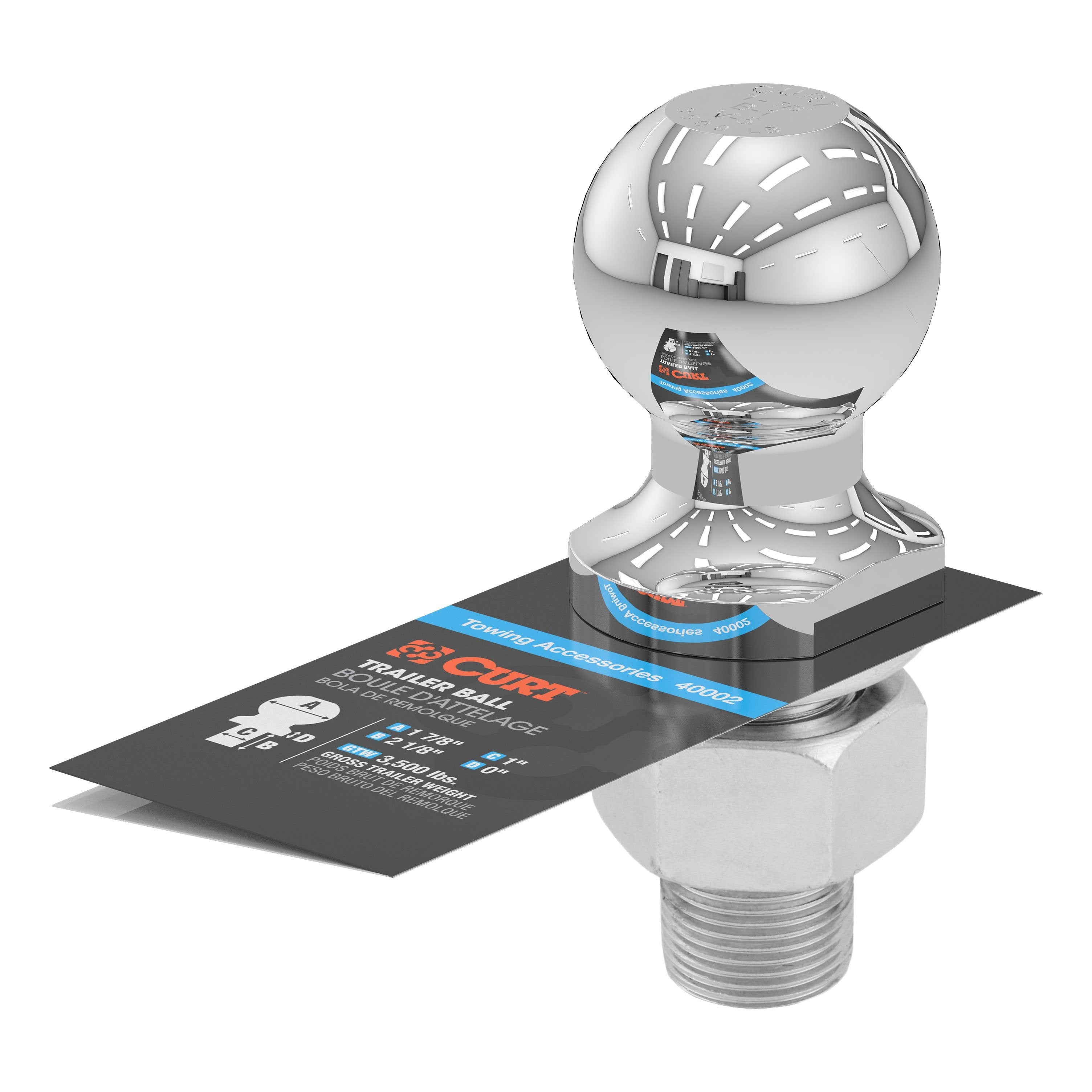 Trailer Hitch Ball,1-7/8 Inch Ball