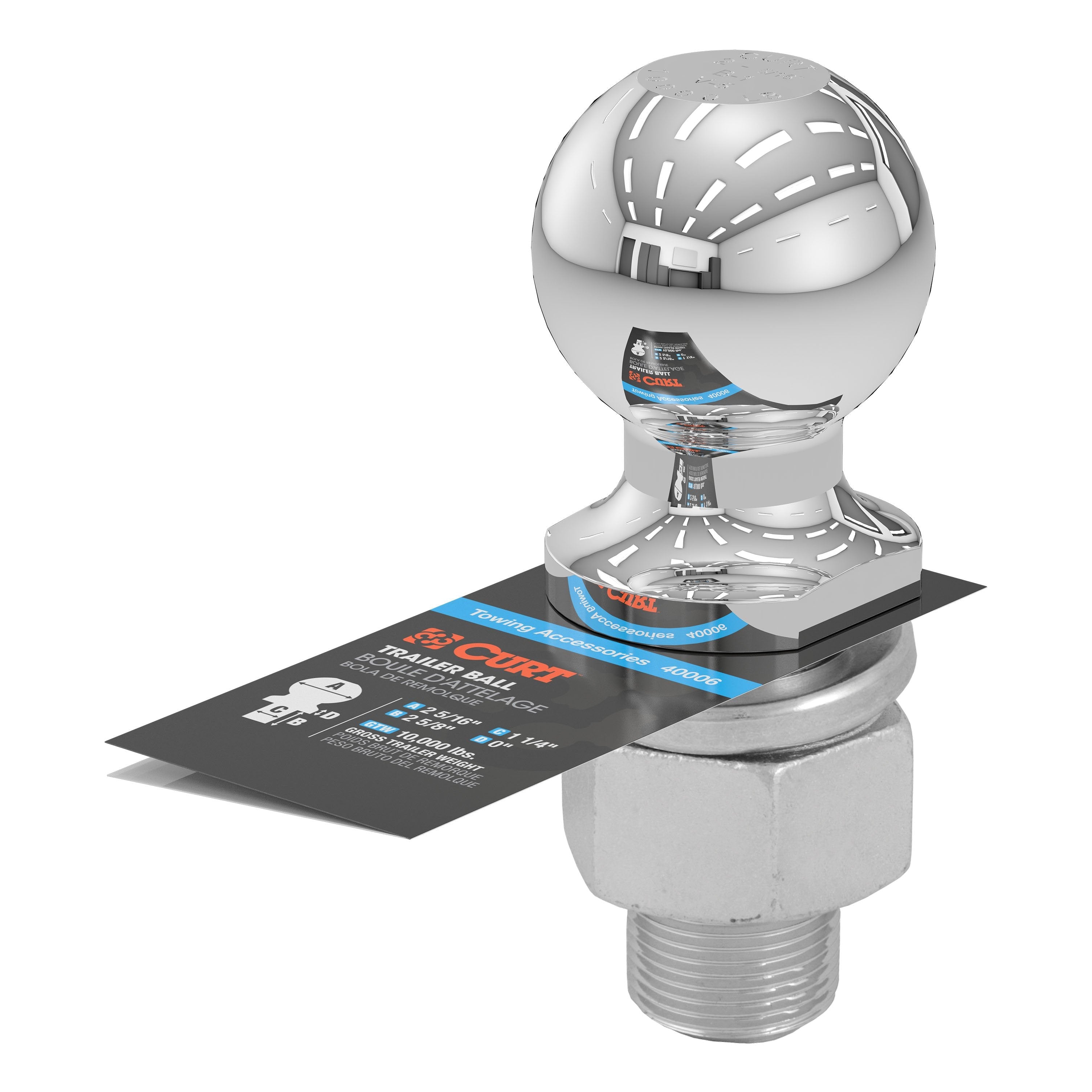 Trailer Hitch Ball,2-5/16 Inch Ball