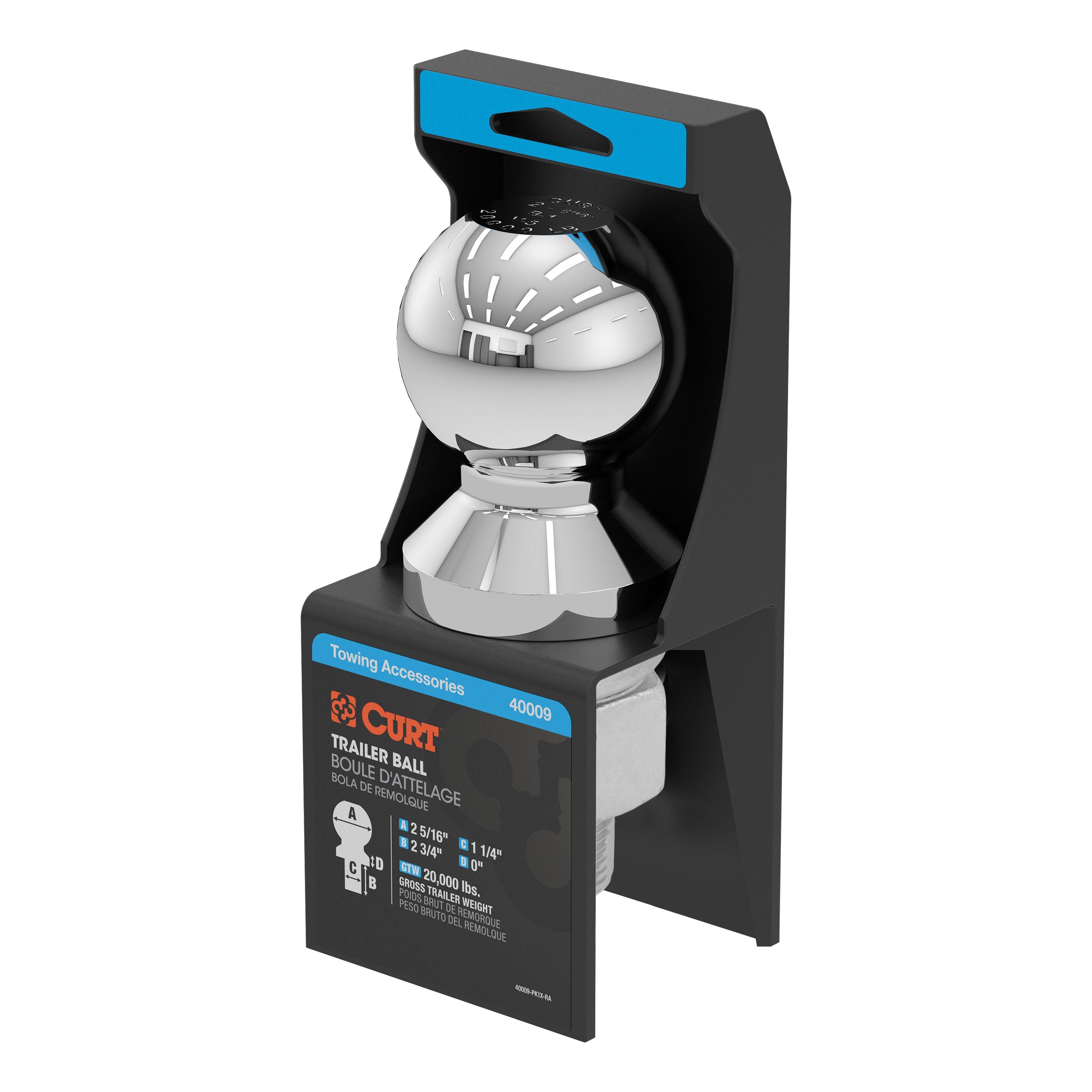 Trailer Hitch Ball,2-5/16 Inch Ball
