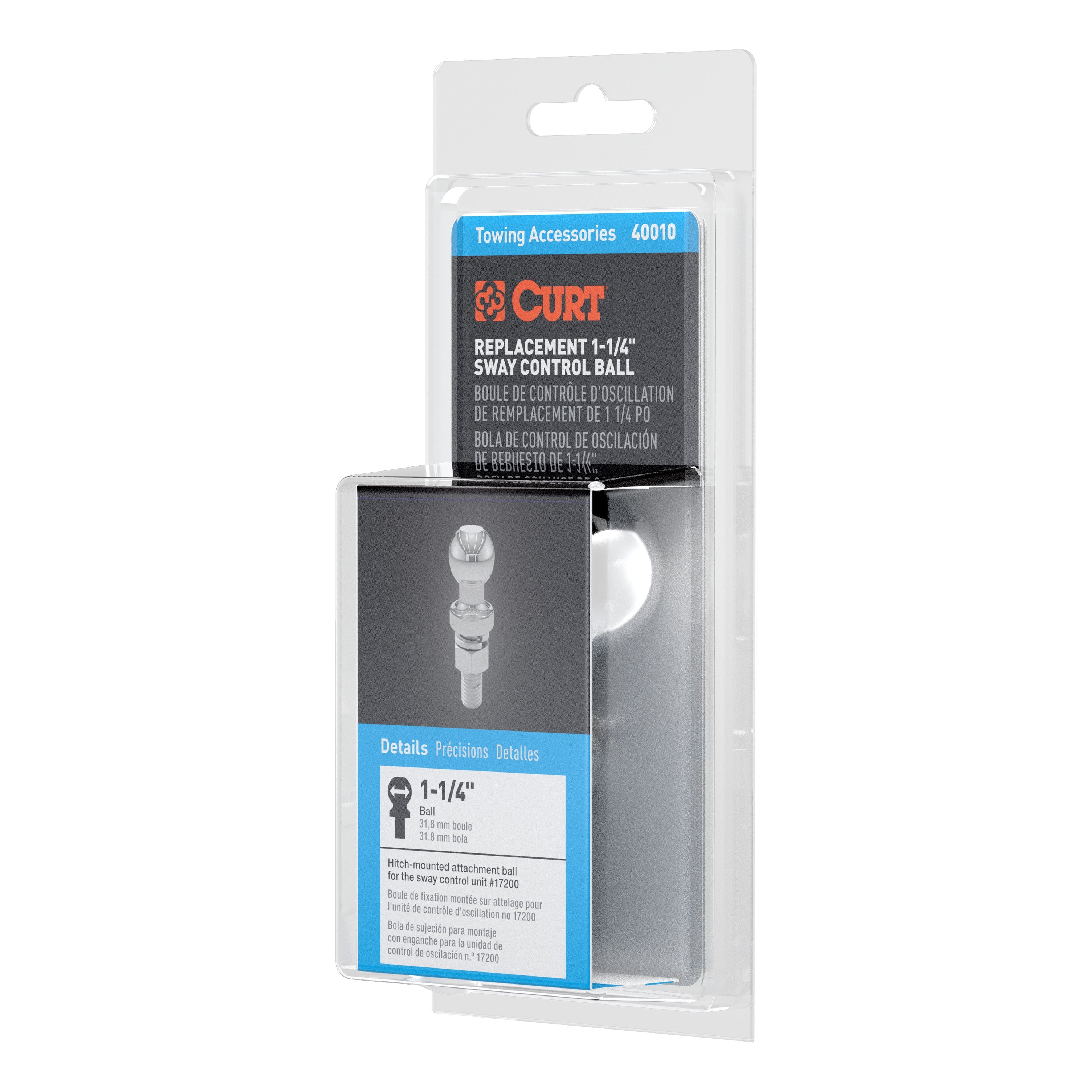 Trailer Hitch Ball,1-1/4 Inch Ball