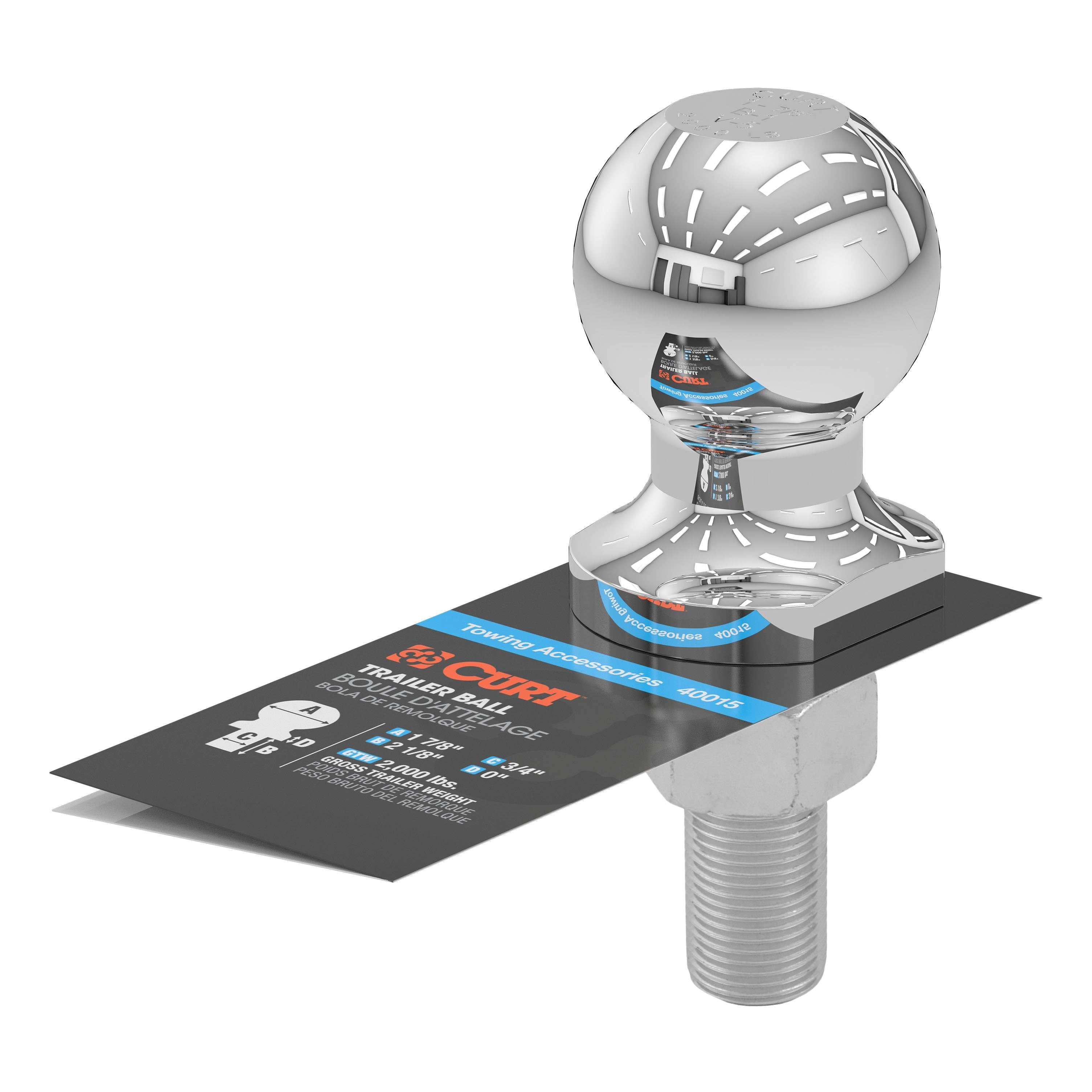 Trailer Hitch Ball,1-7/8 Inch Ball
