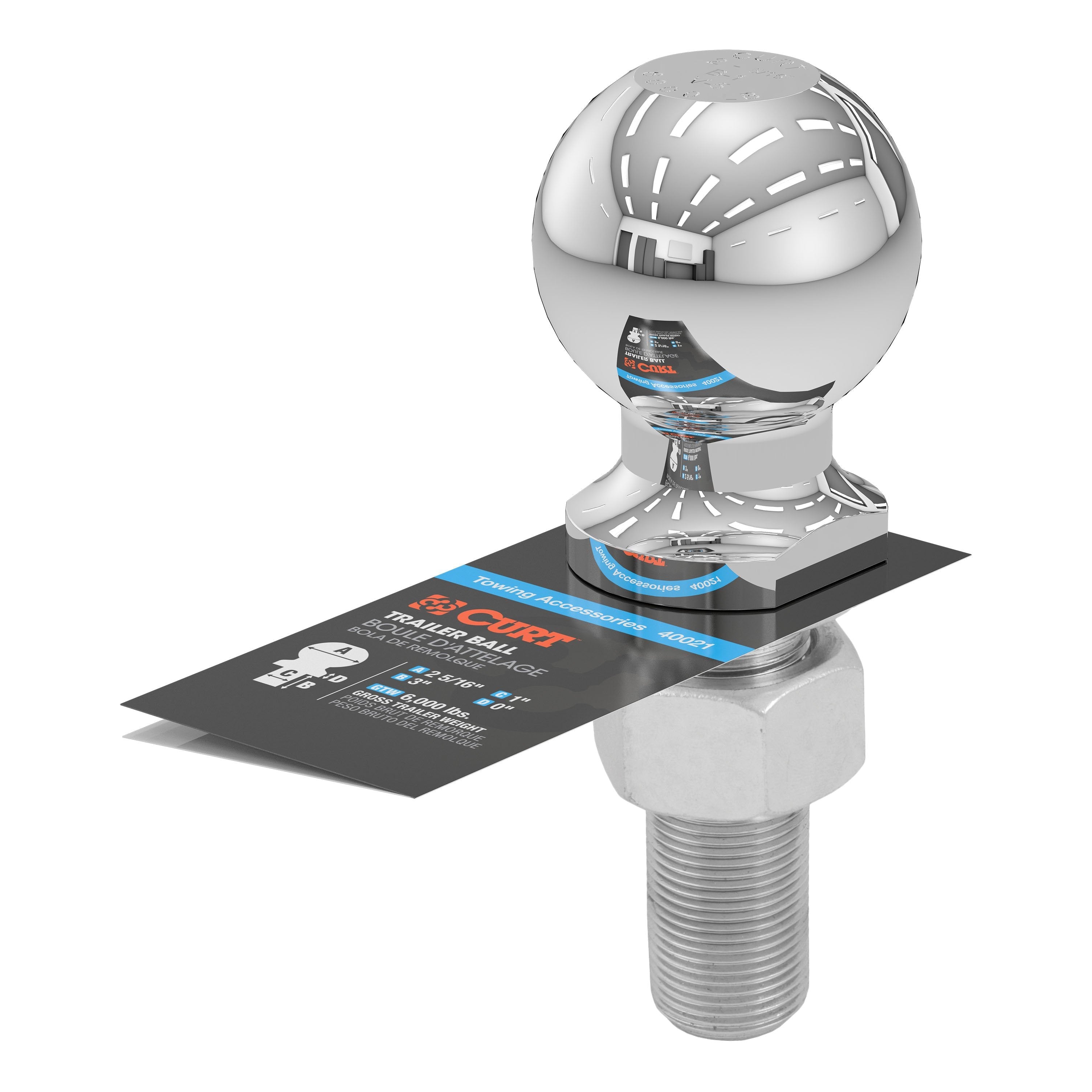 Trailer Hitch Ball,2-5/16 Inch Ball