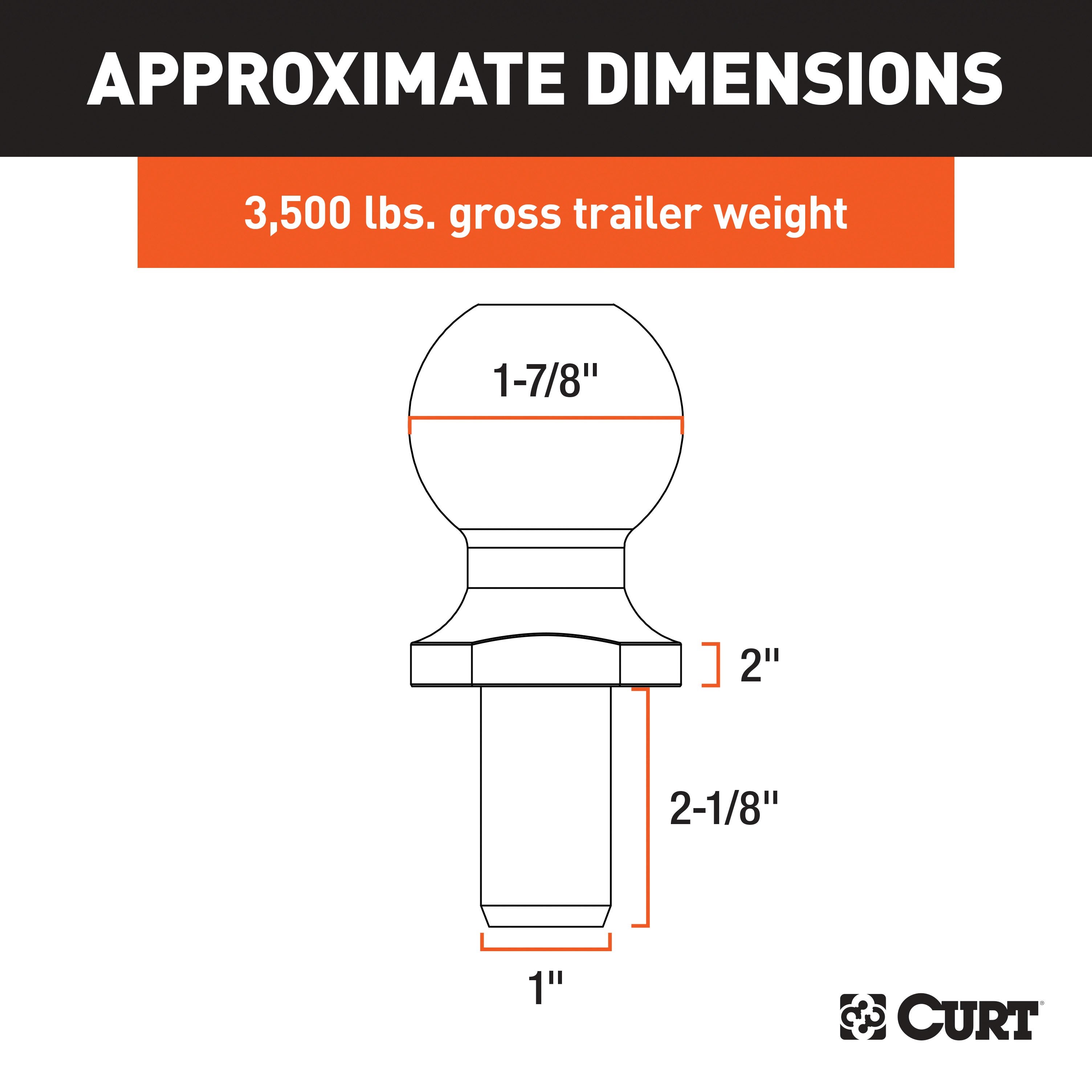 Trailer Hitch Ball,1-7/8 Inch Ball