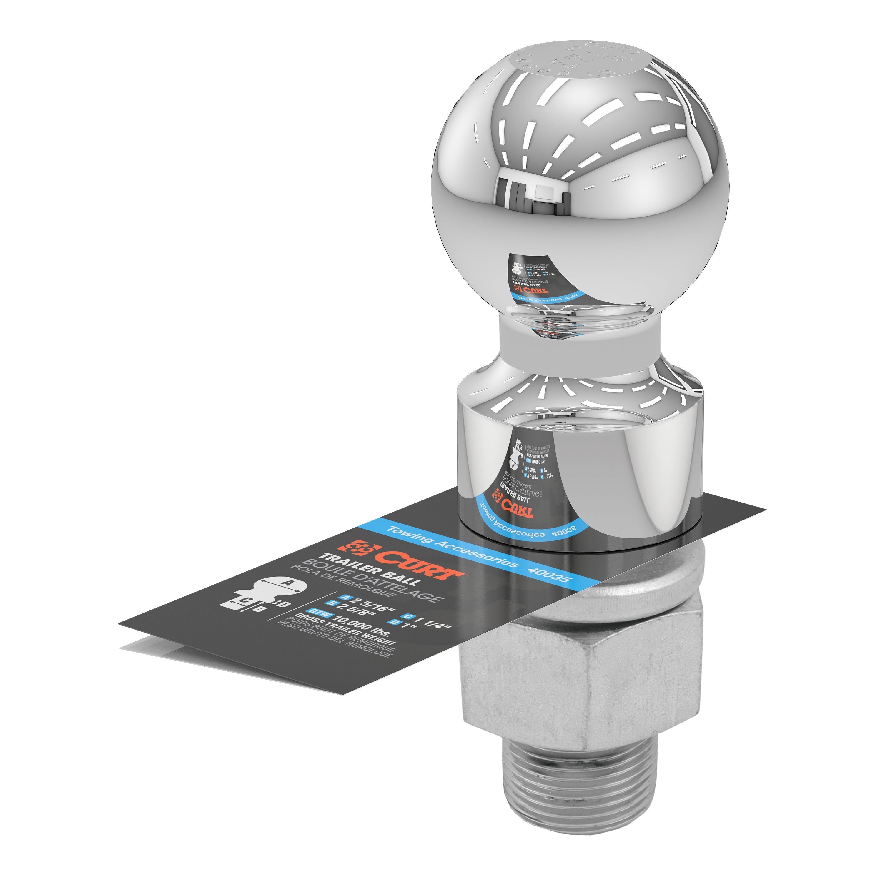 Trailer Hitch Ball,2-5/16 Inch Ball
