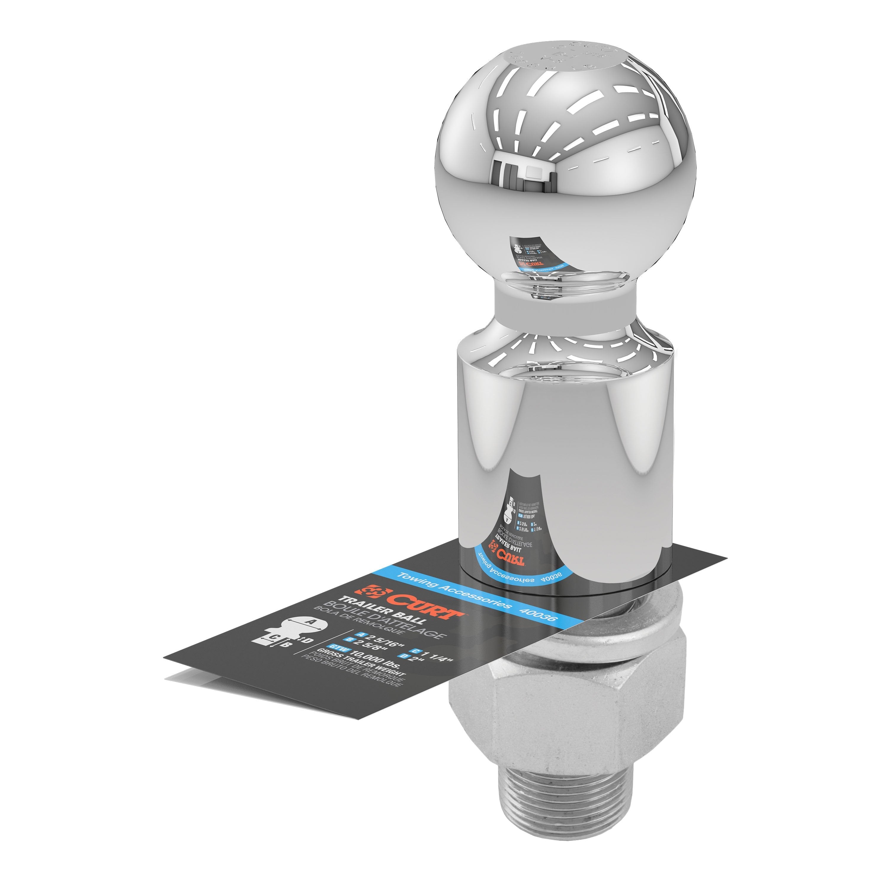 Trailer Hitch Ball,2-5/16 Inch Ball
