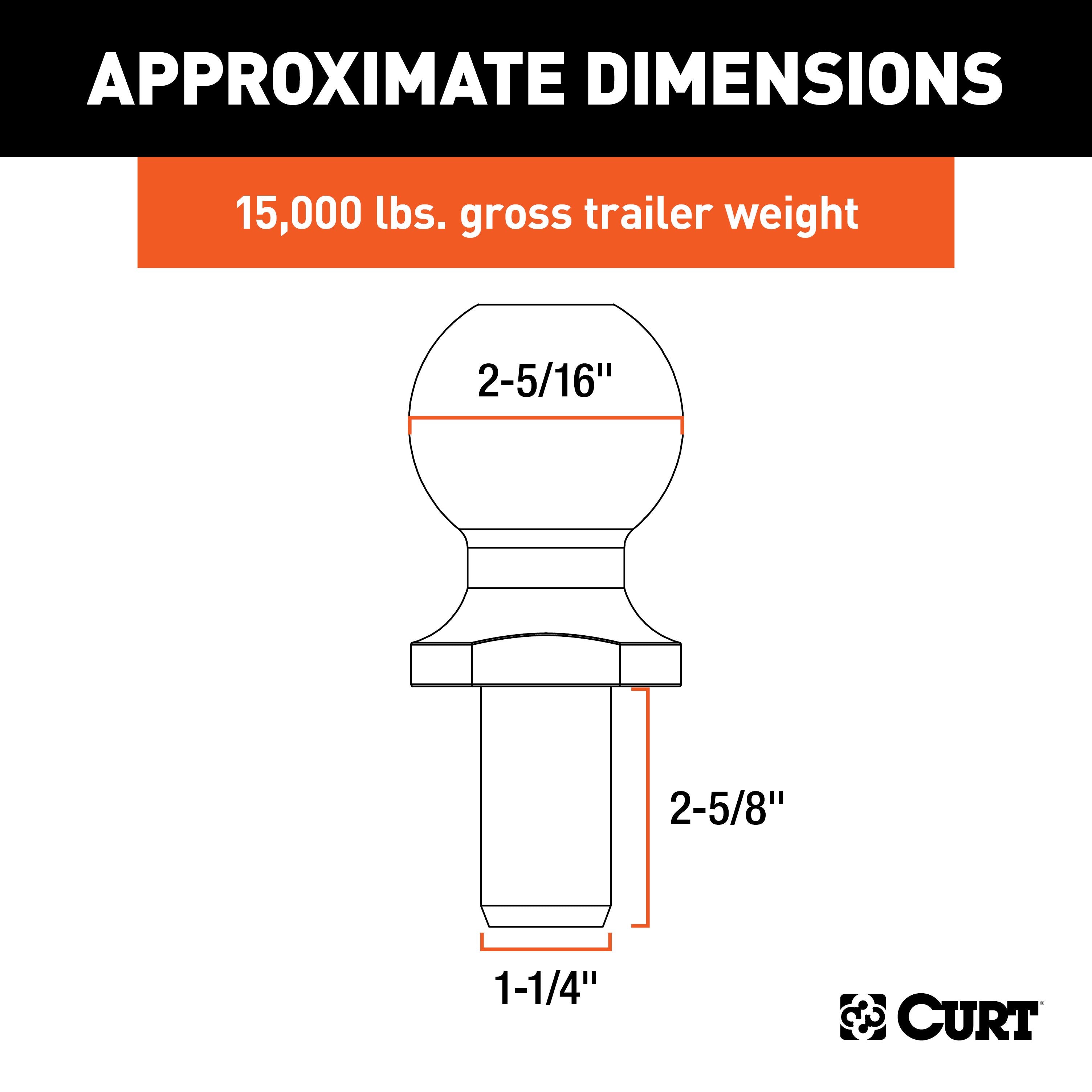 Trailer Hitch Ball,2-5/16 Inch Ball