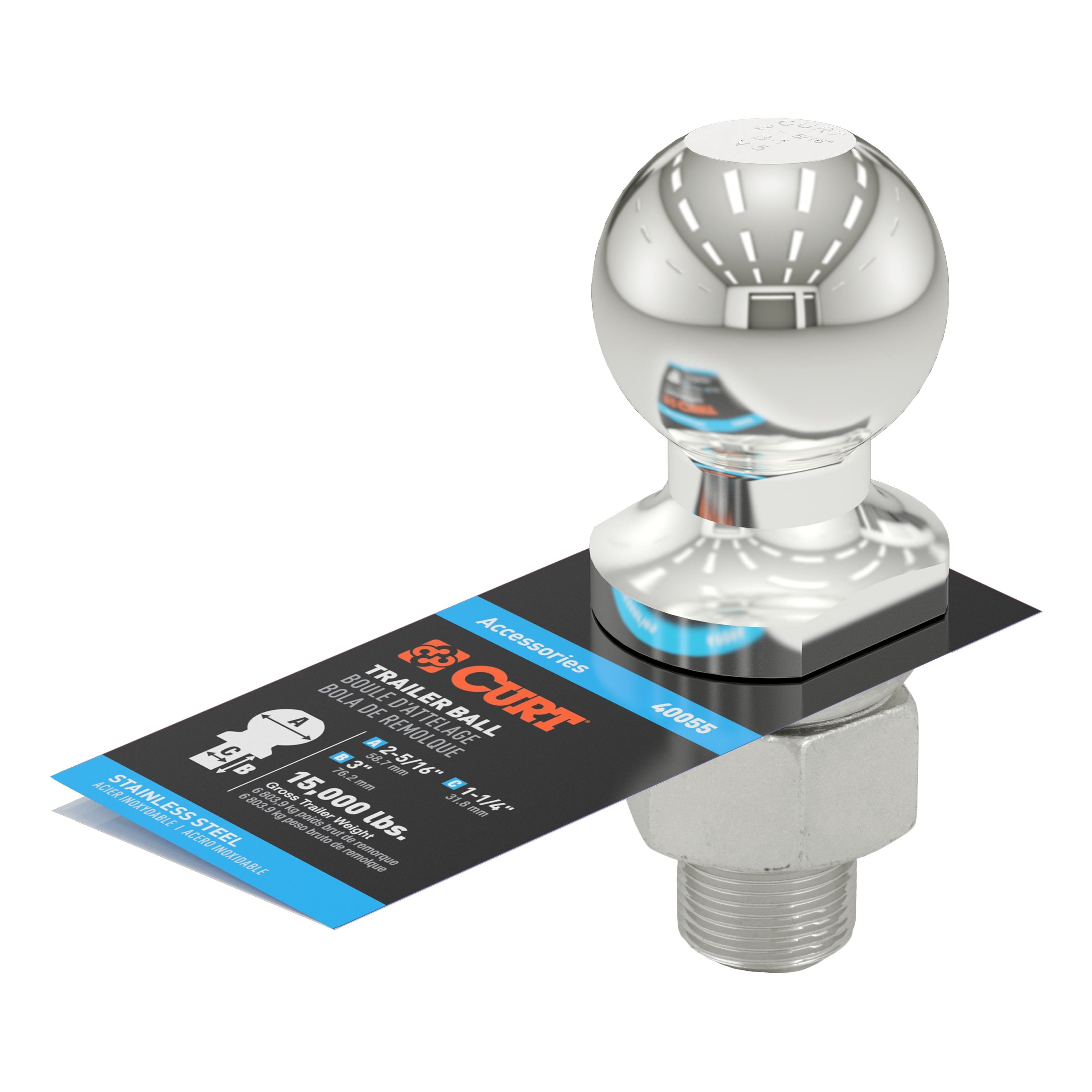 Trailer Hitch Ball,2-5/16 Inch Ball