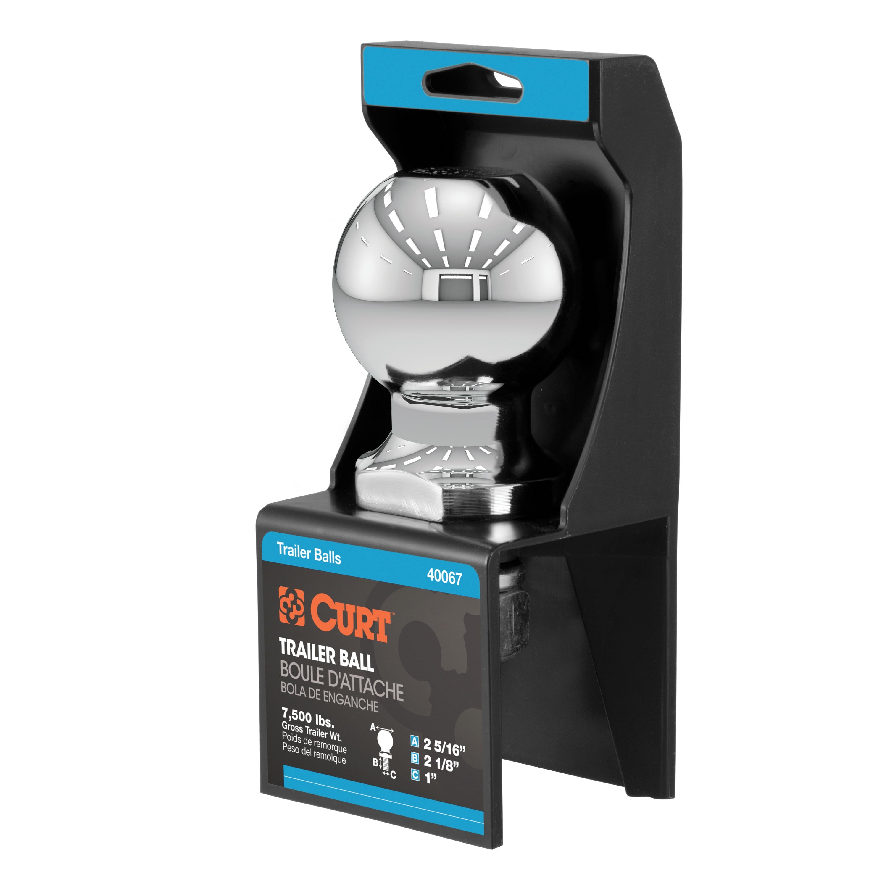 Trailer Hitch Ball,2-5/16 Inch Ball