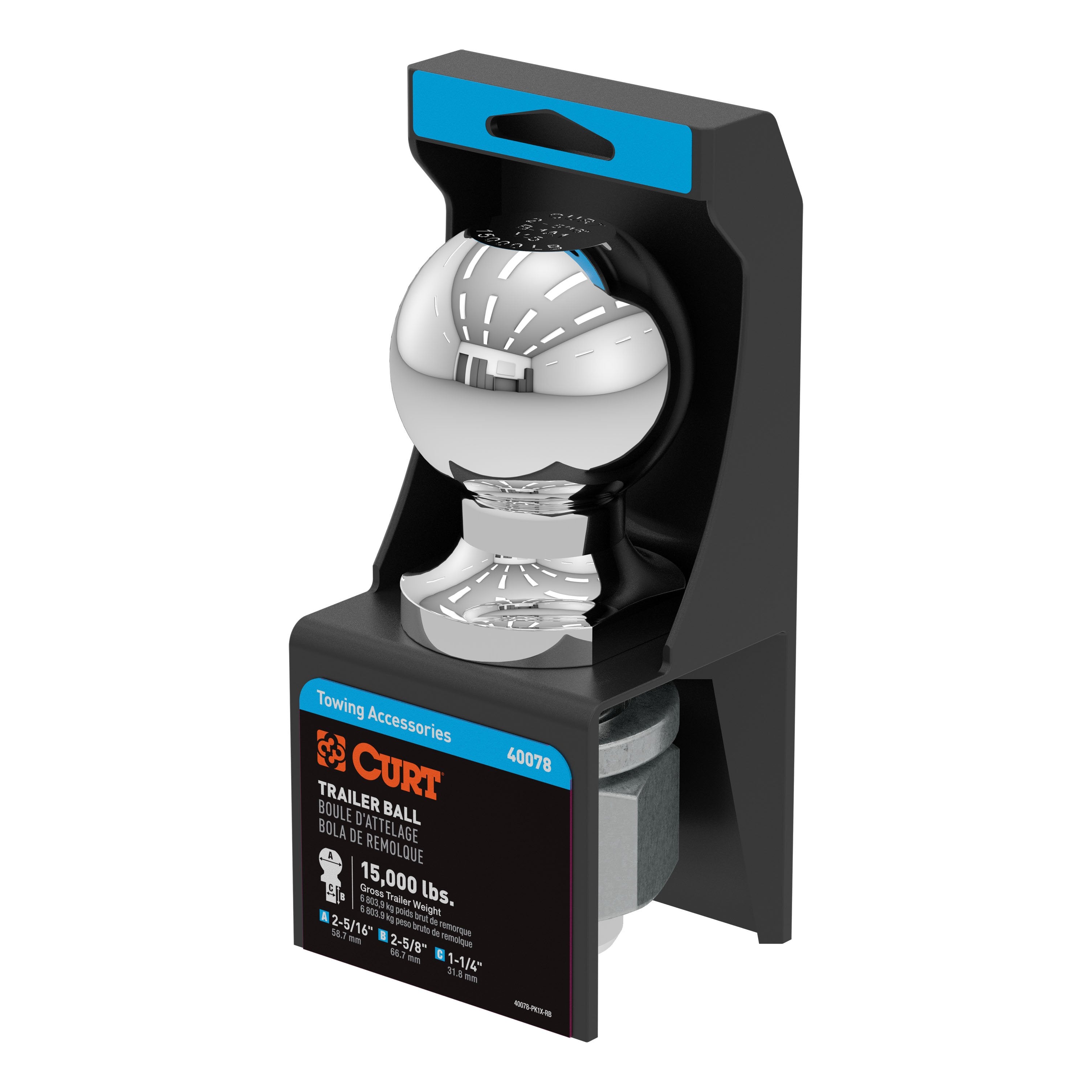 Trailer Hitch Ball,2-5/16 Inch Ball