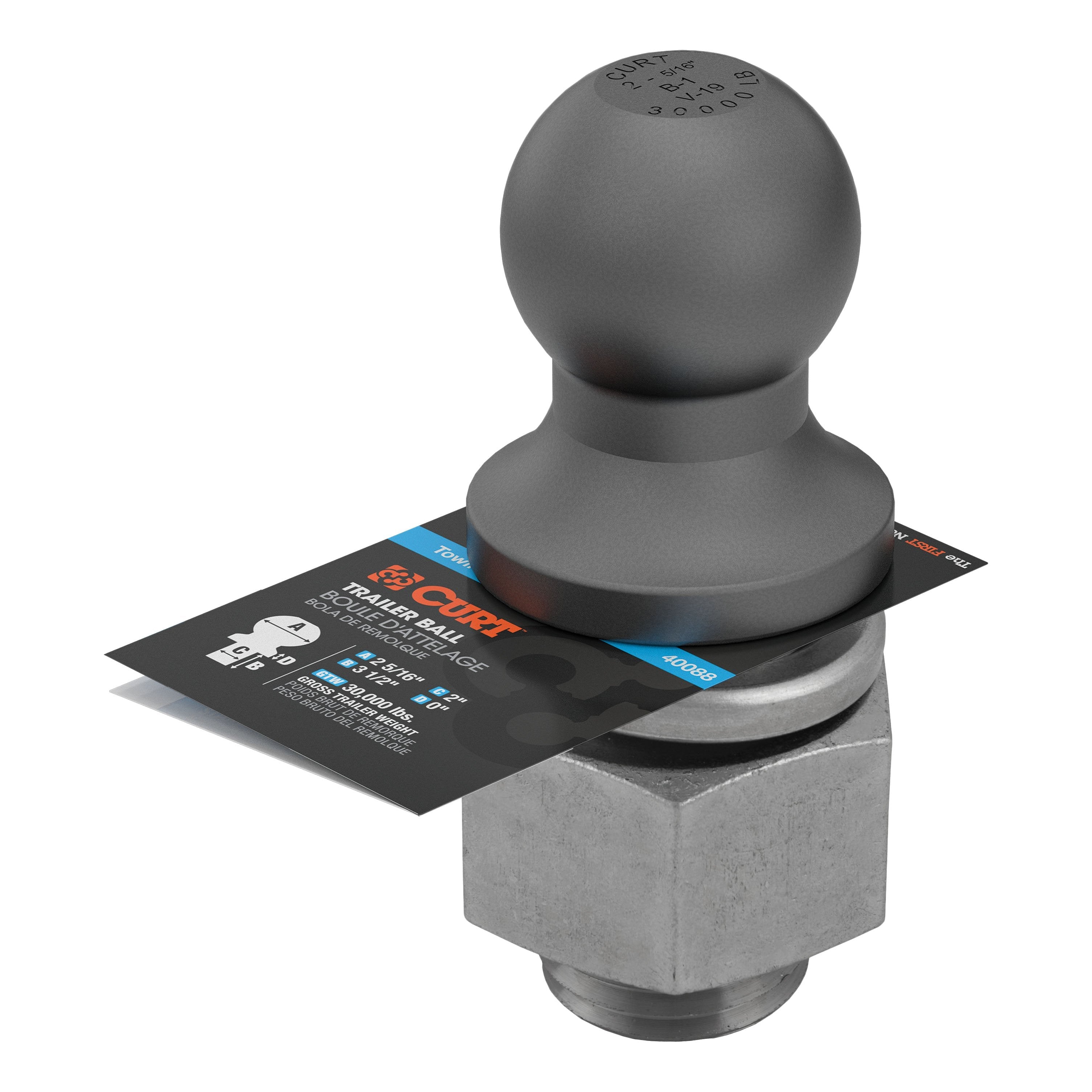 Trailer Hitch Ball,2-5/16 Inch Ball