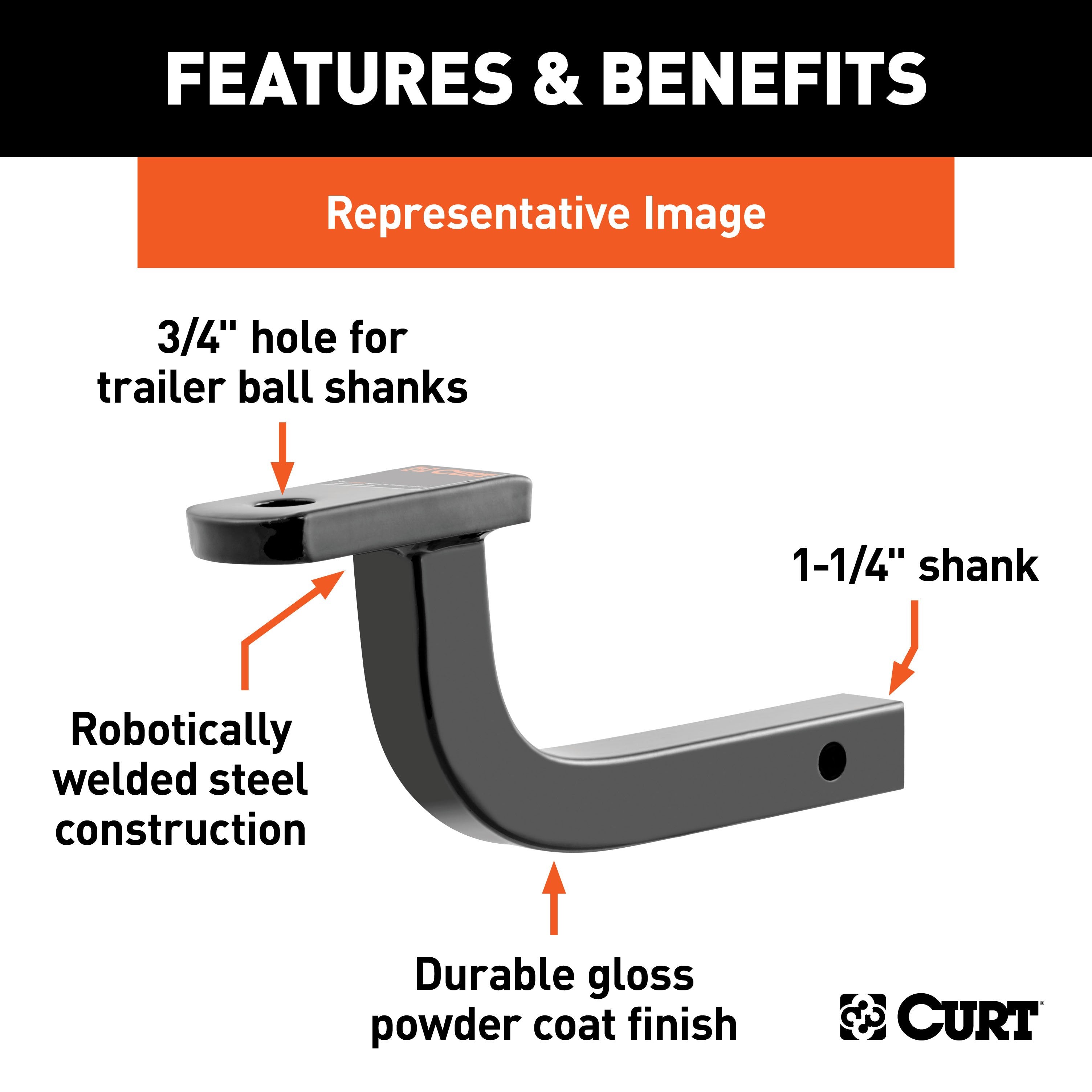 Trailer Hitch Ball Mount,Fixed Ball Mount