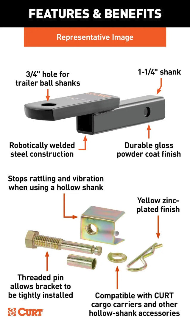 Trailer Hitch Ball Mount,Fixed Ball Mount