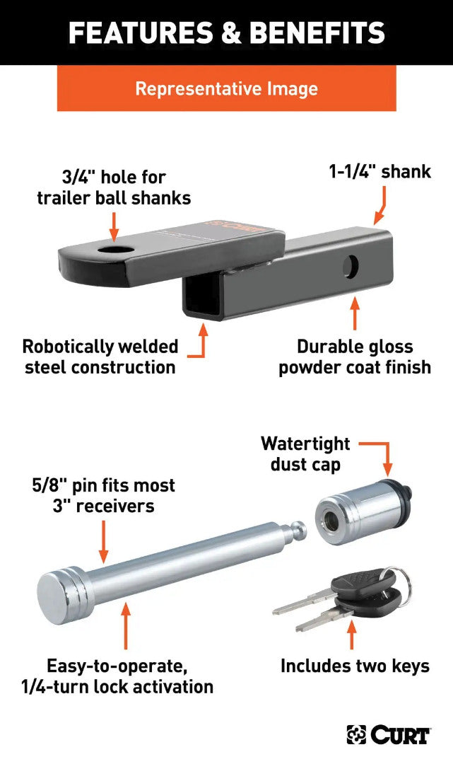 Trailer Hitch Ball Mount,Fixed Ball Mount