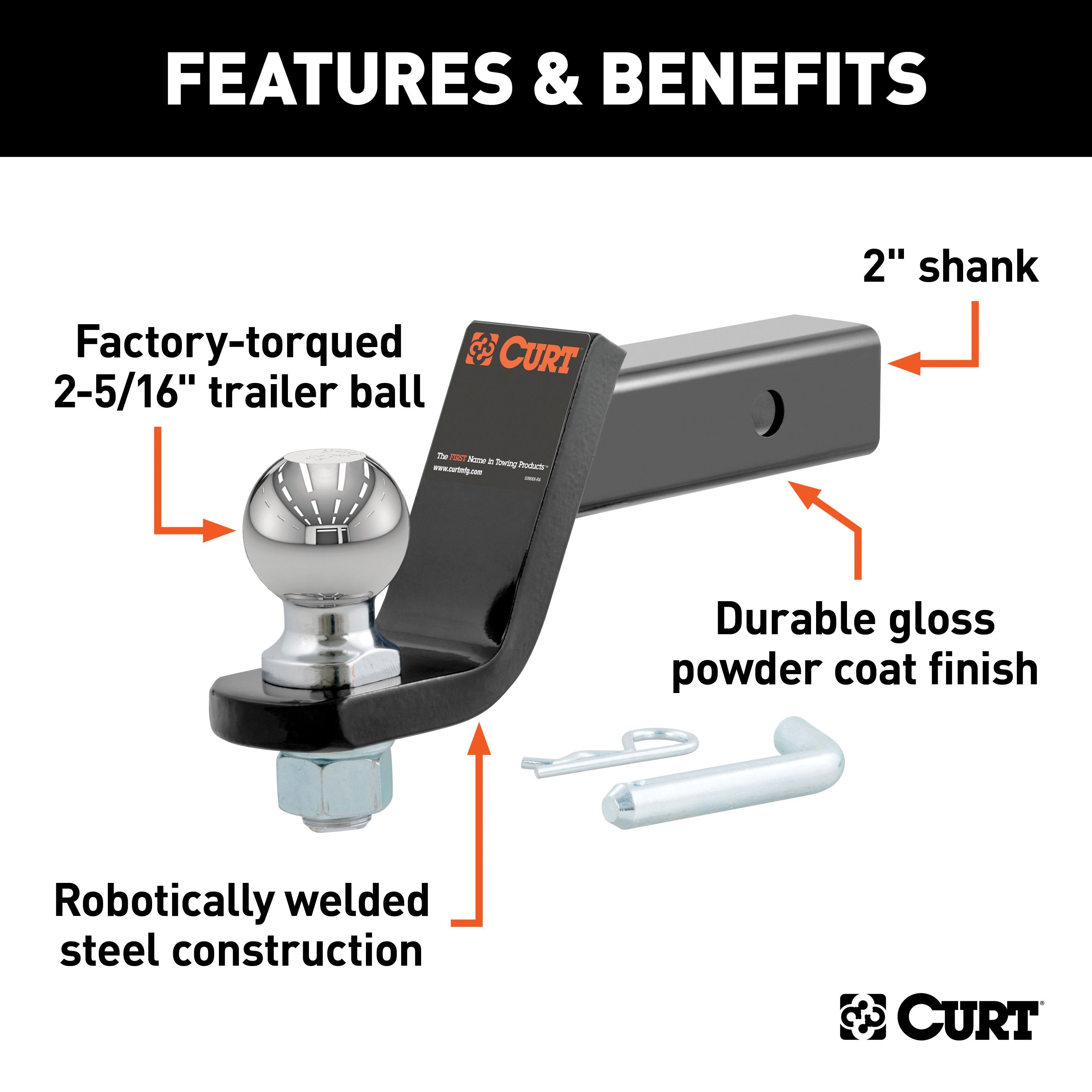 Trailer Hitch Ball Mount,Fixed Ball Mount