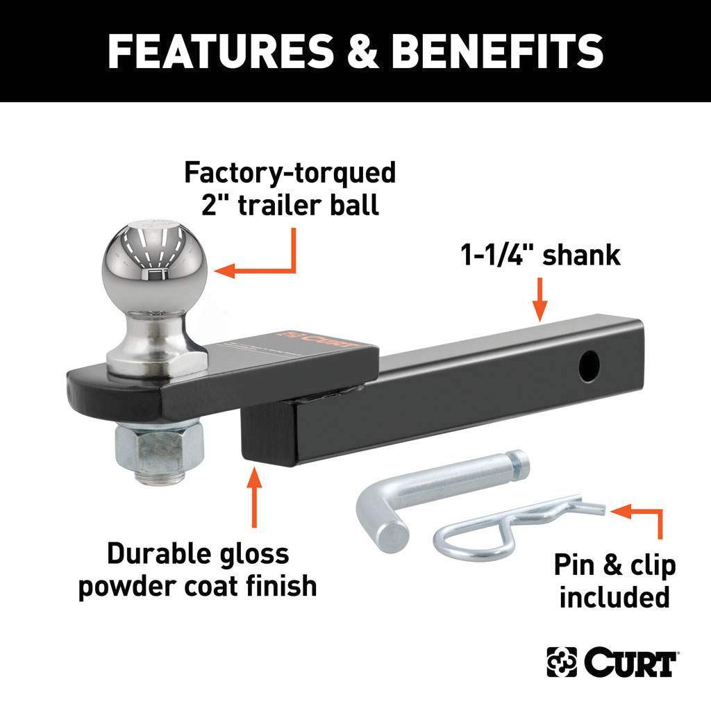 Trailer Hitch Ball Mount,Fixed Ball Mount