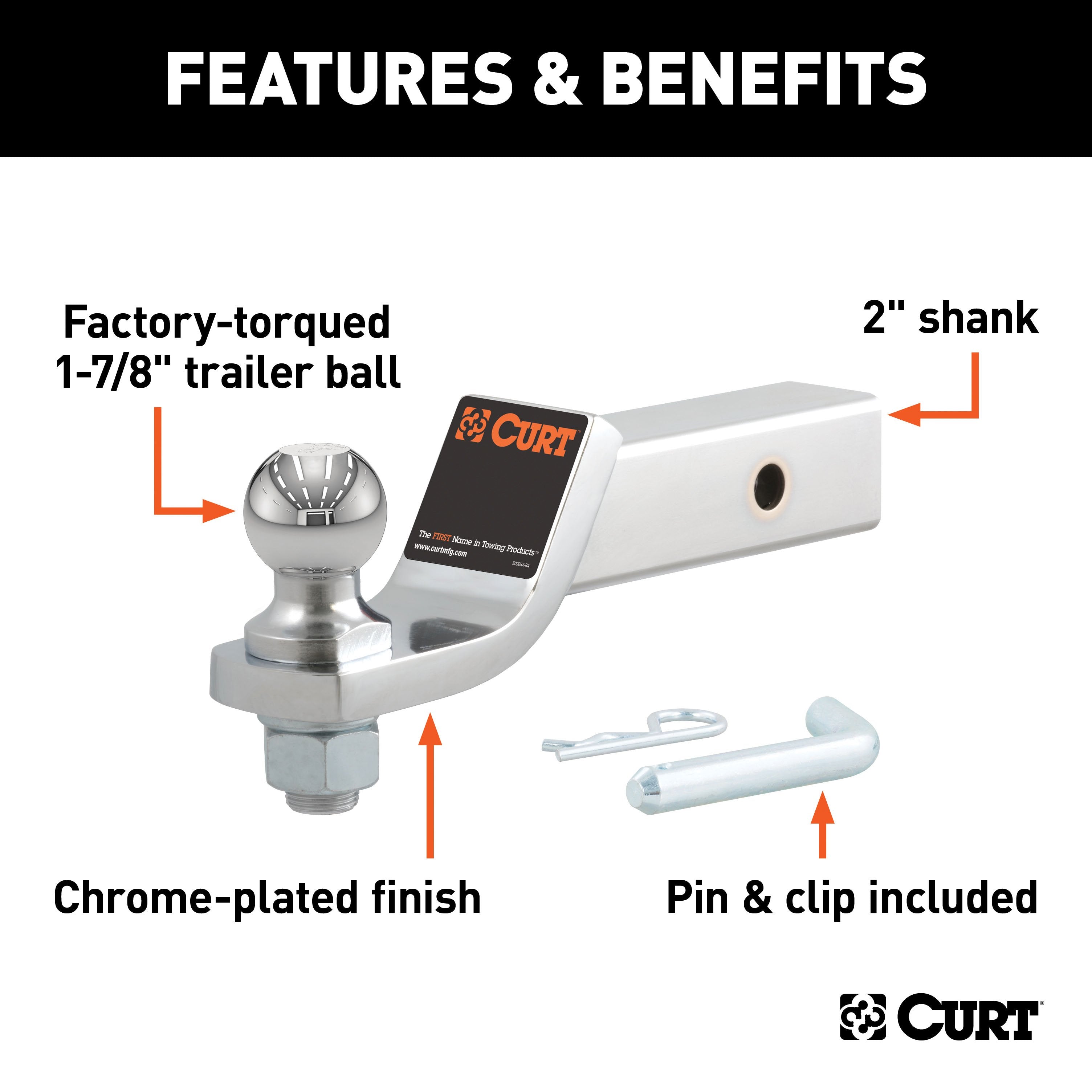 Trailer Hitch Ball Mount,Fixed Ball Mount