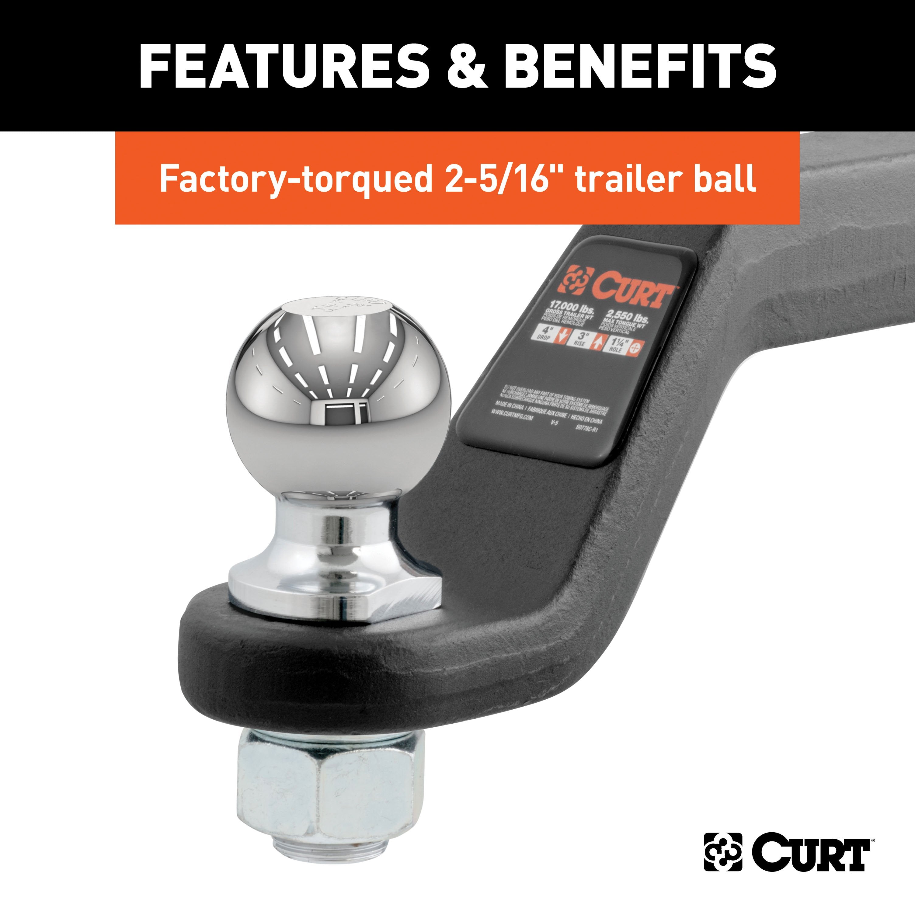 Trailer Hitch Ball Mount,Fixed Ball Mount