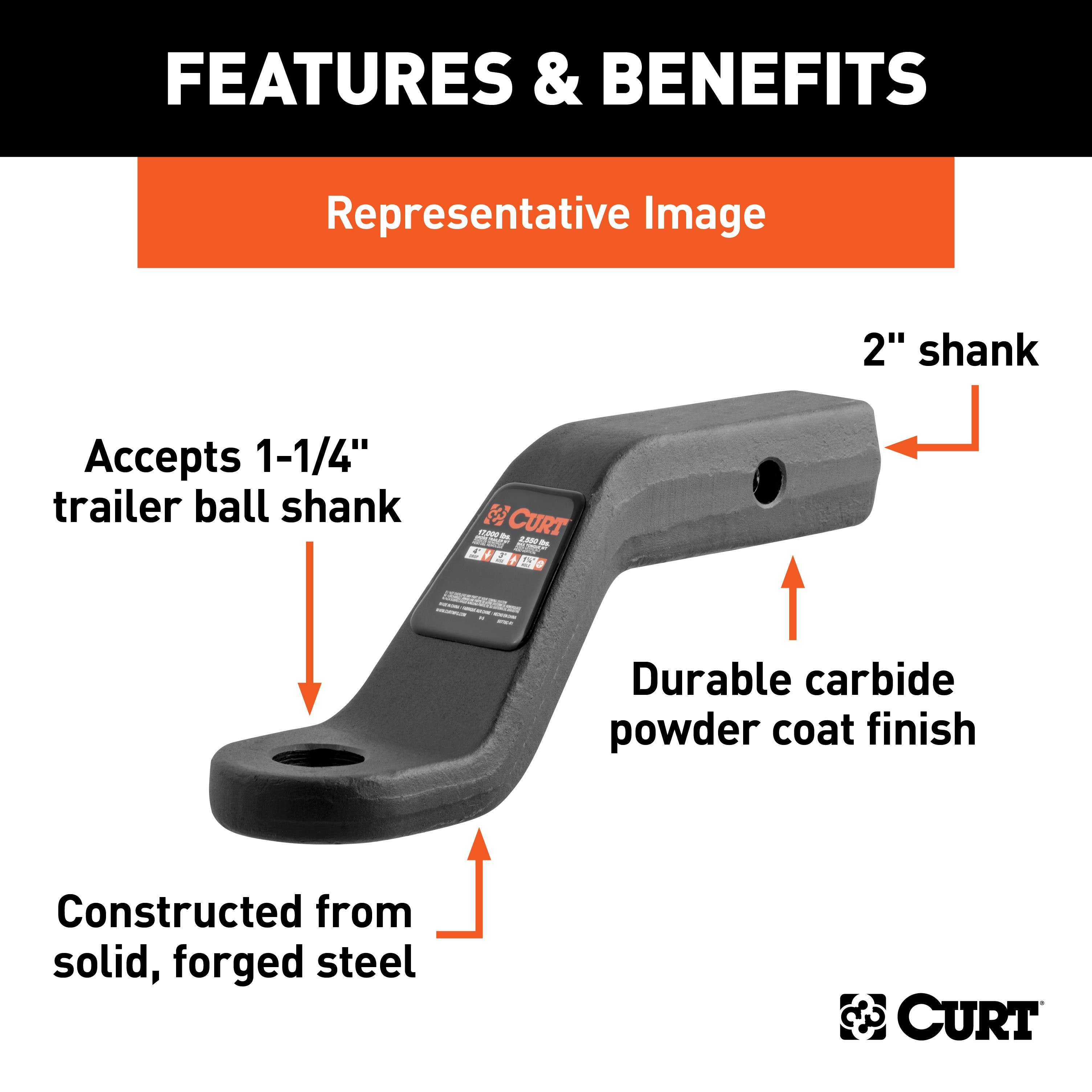 Trailer Hitch Ball Mount,Fixed Ball Mount