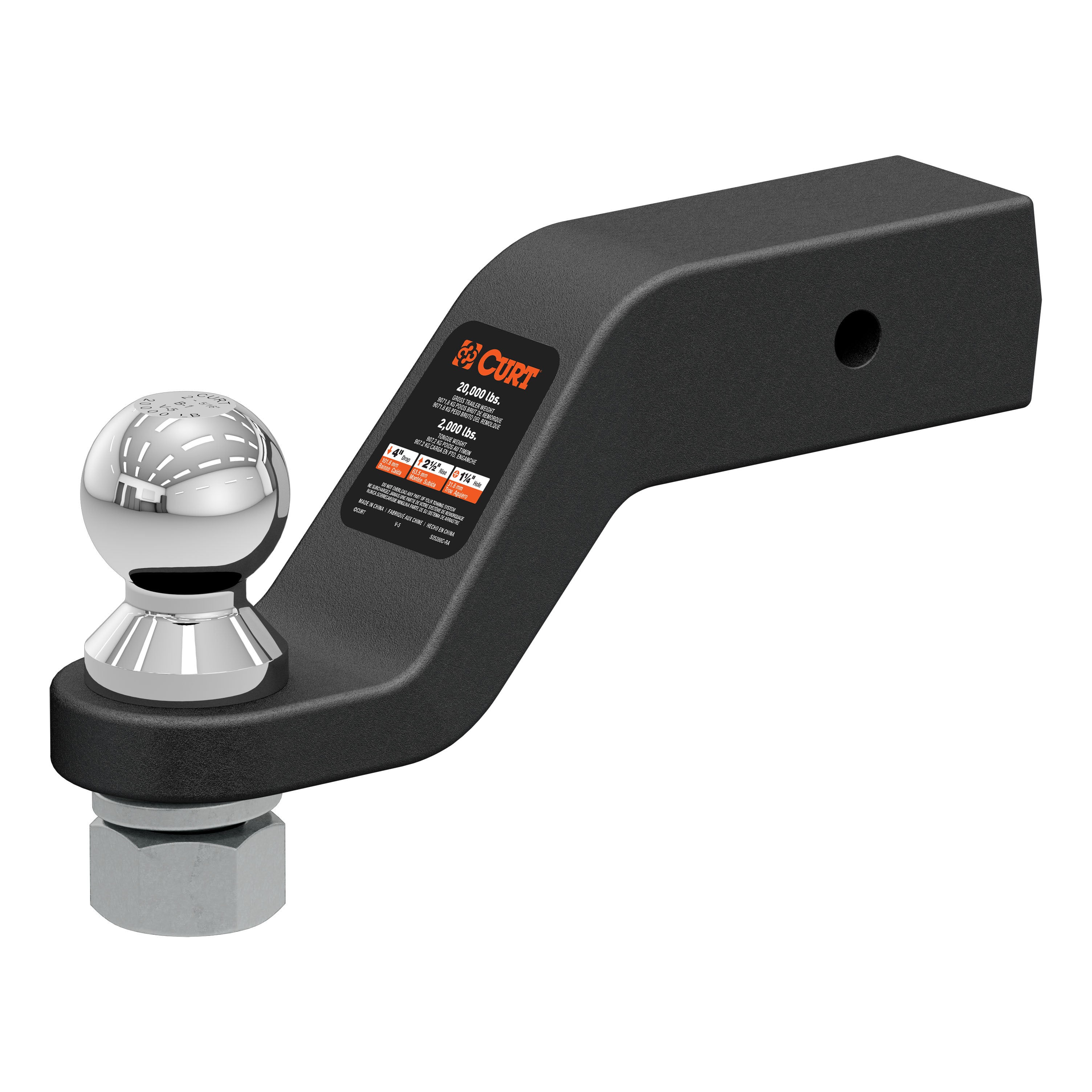 Trailer Hitch Ball Mount,Fixed Ball Mount
