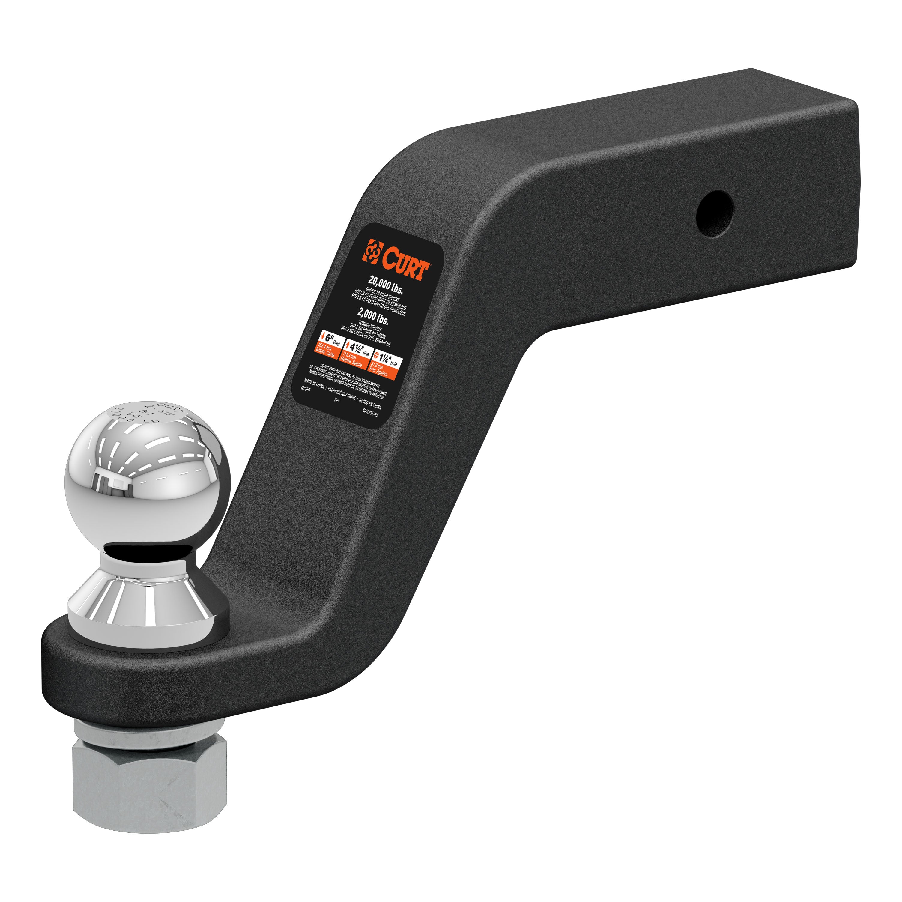 Trailer Hitch Ball Mount,Fixed Ball Mount