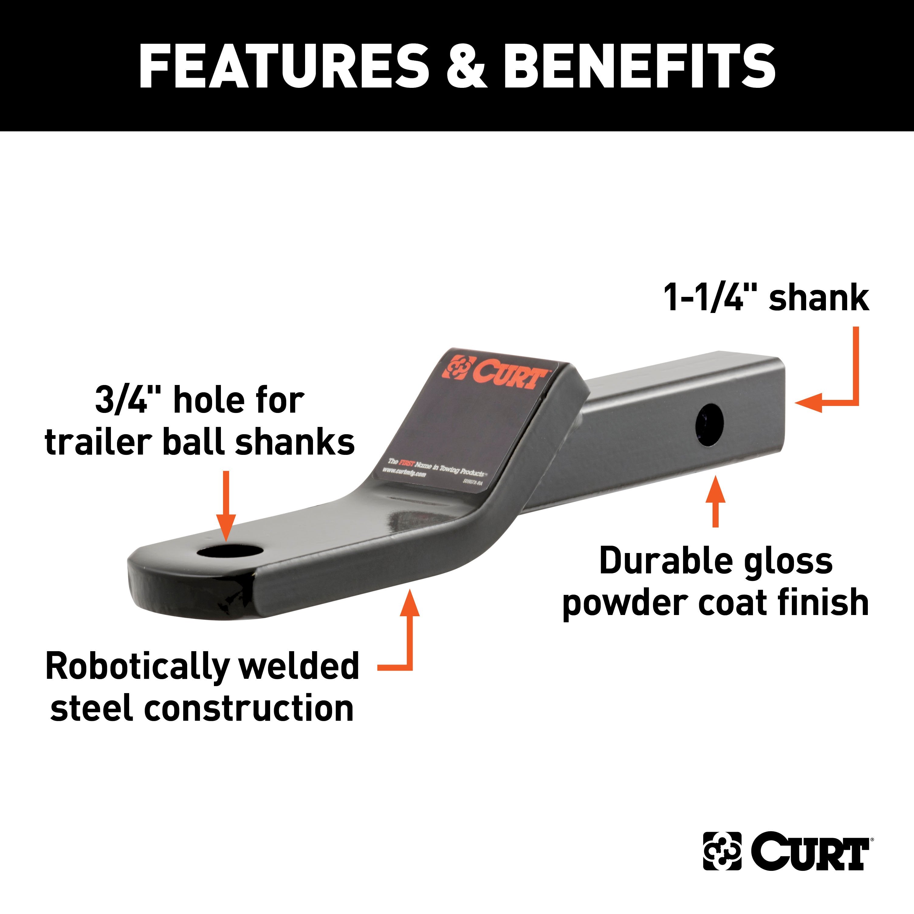 Trailer Hitch Ball Mount,Fixed Ball Mount
