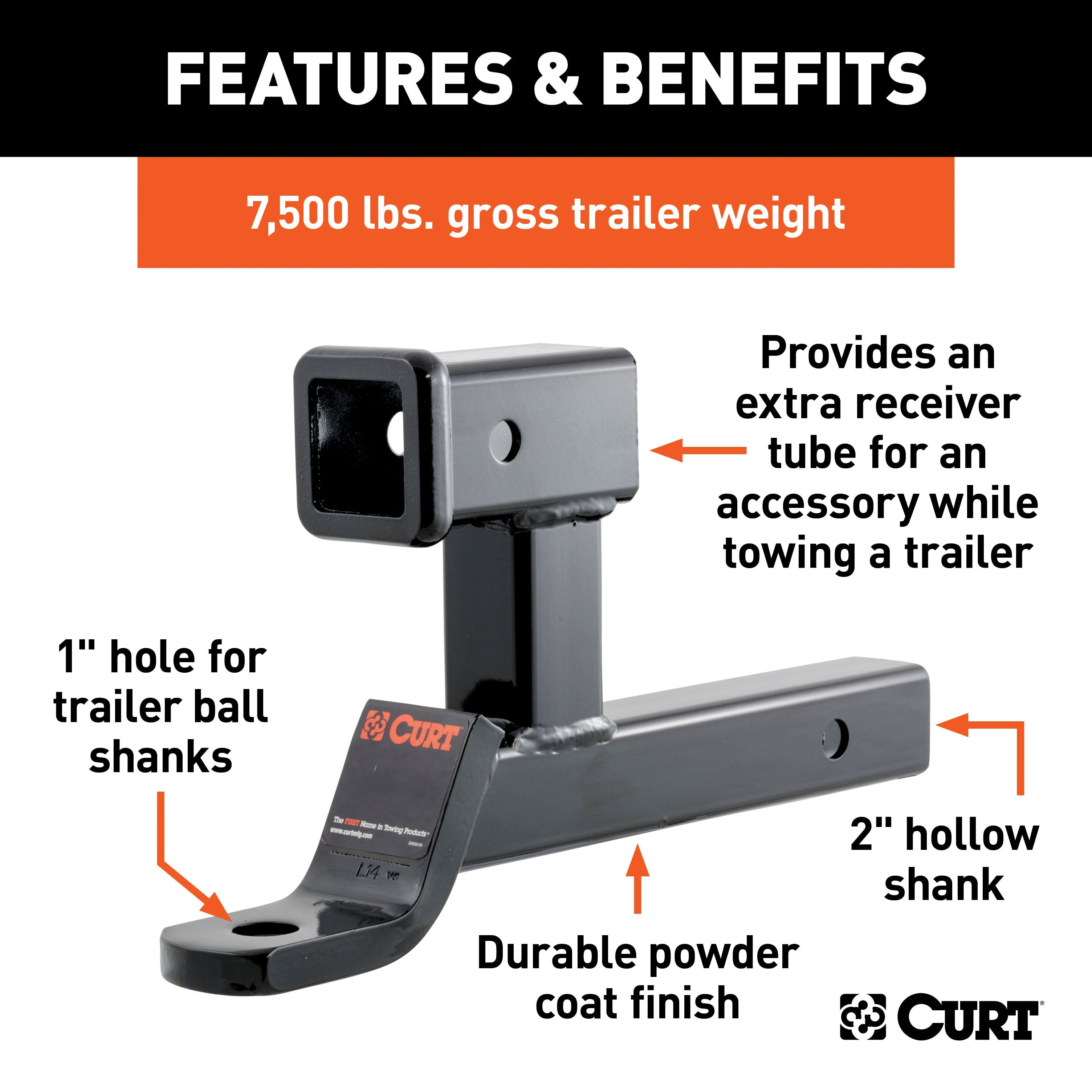 Trailer Hitch Ball Mount,Fixed Ball Mount