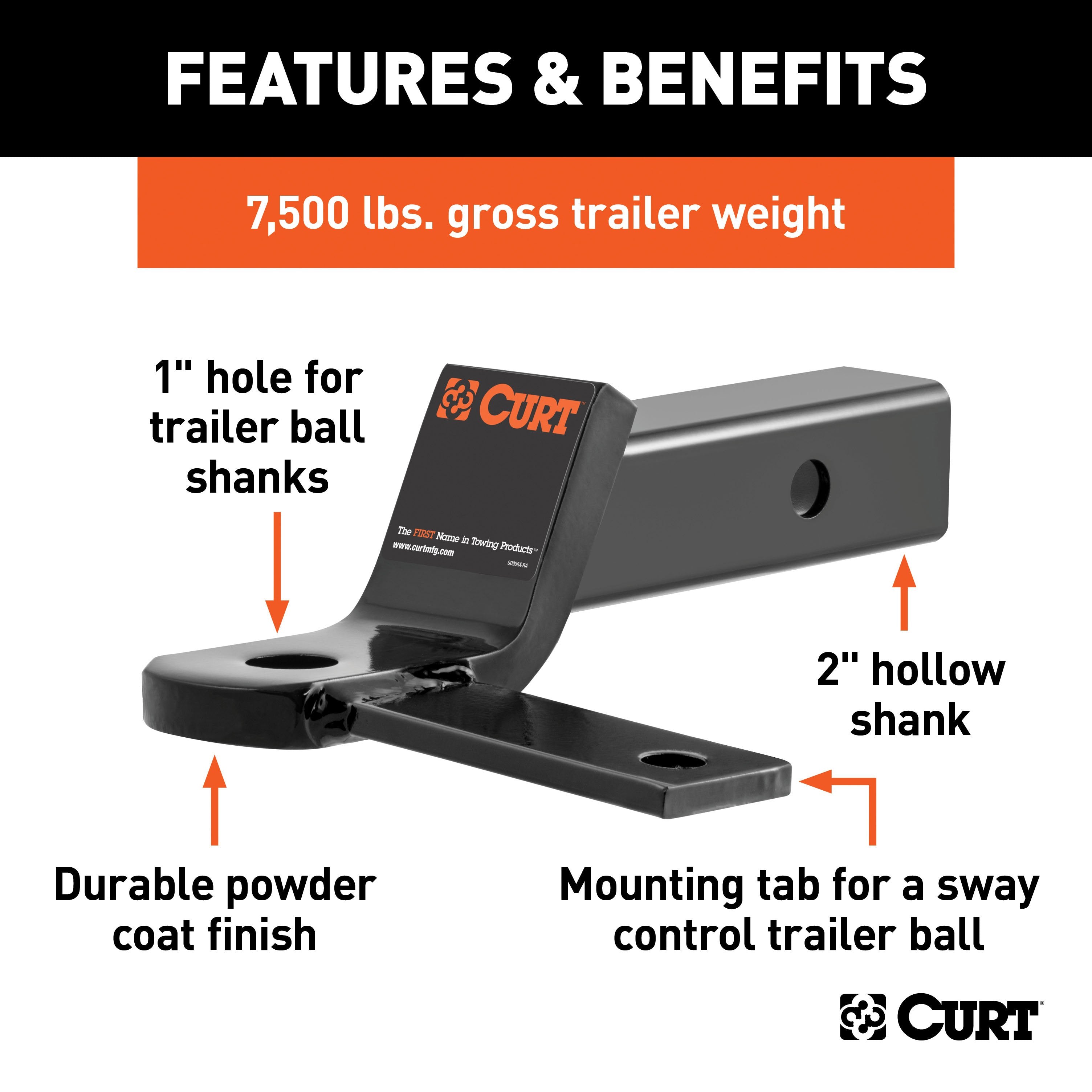 Trailer Hitch Ball Mount,Fixed Ball Mount