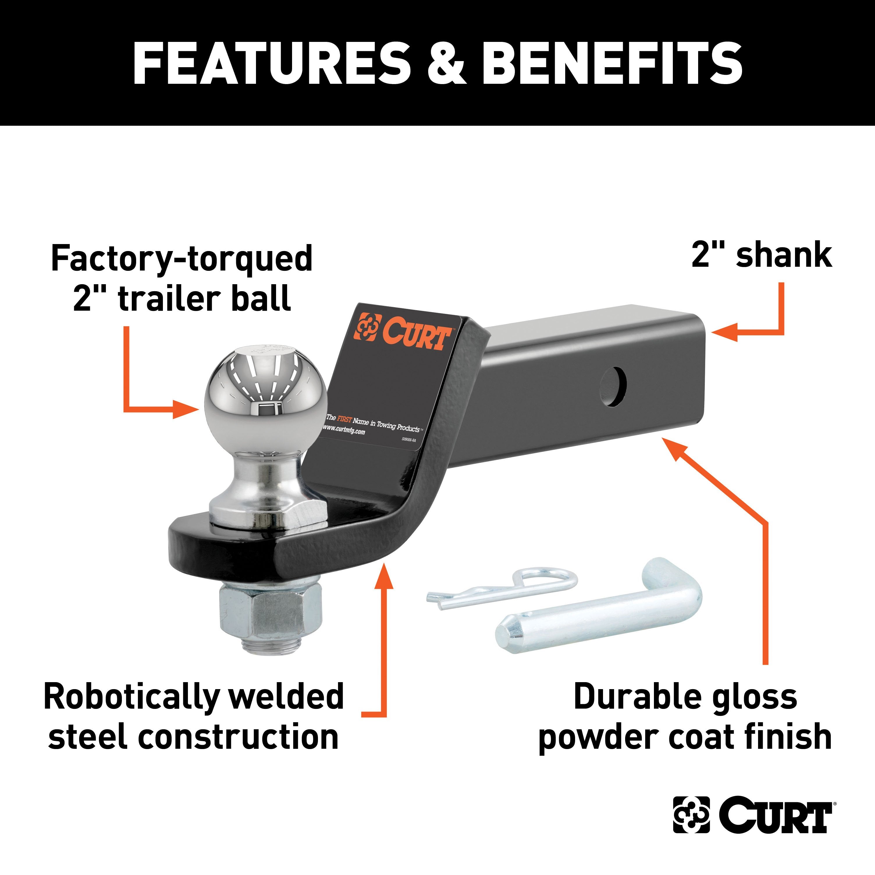 Trailer Hitch Ball Mount,Fixed Ball Mount