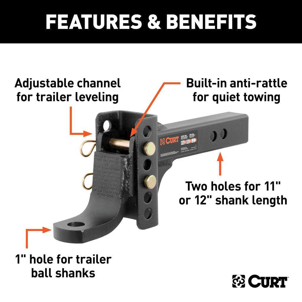 Trailer Hitch Ball Mount,Adjustable Ball Mount