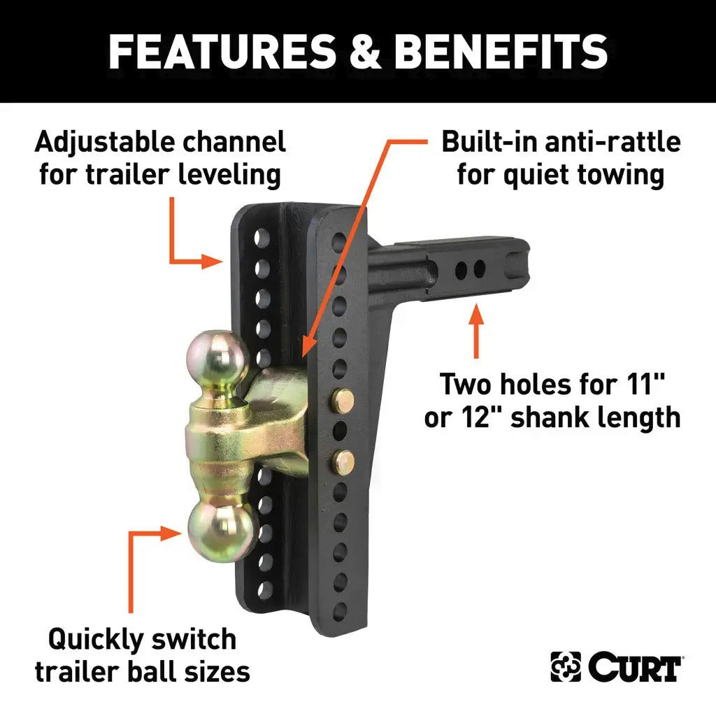 Trailer Hitch Ball Mount,Adjustable Ball Mount