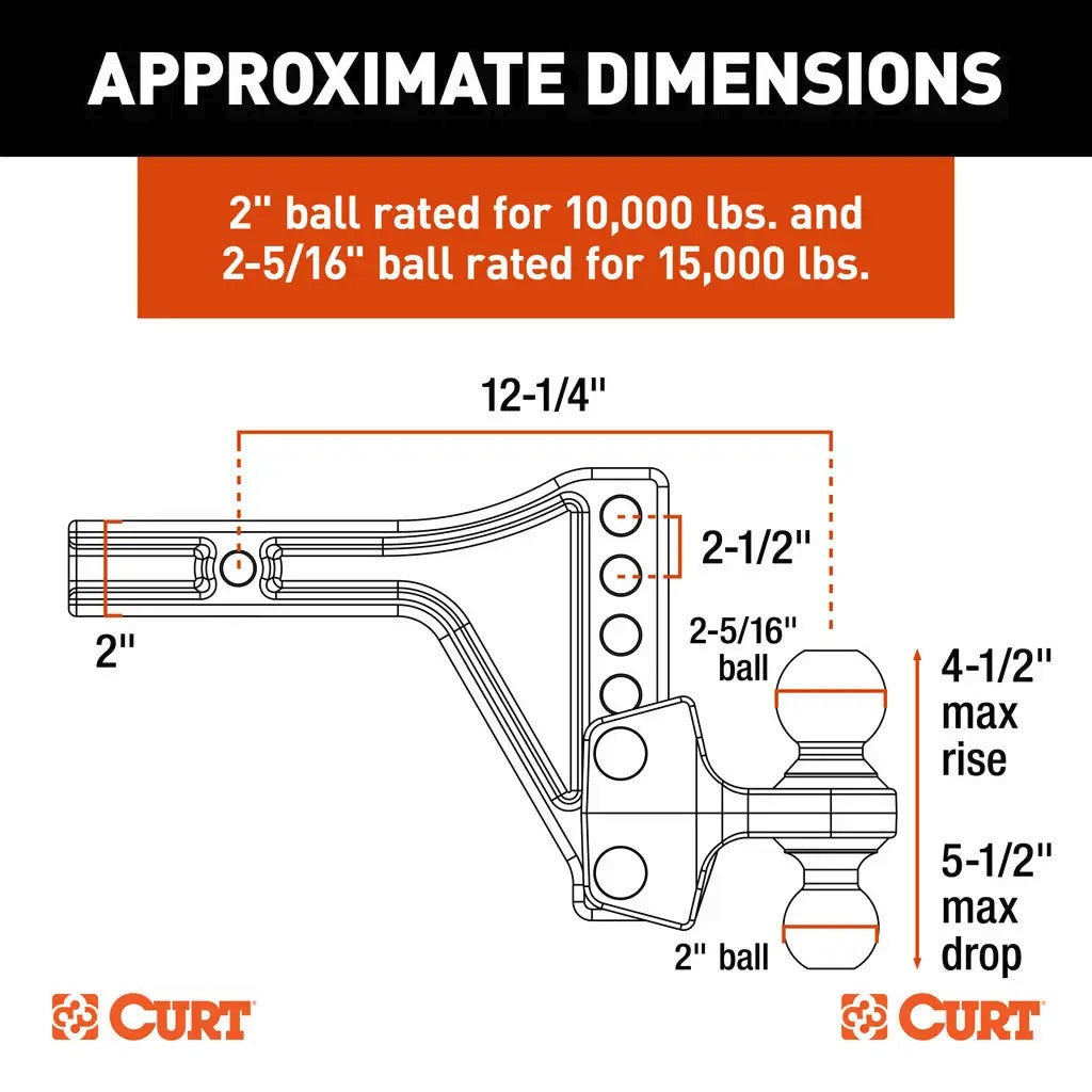 Trailer Hitch Ball Mount,Adjustable Ball Mount