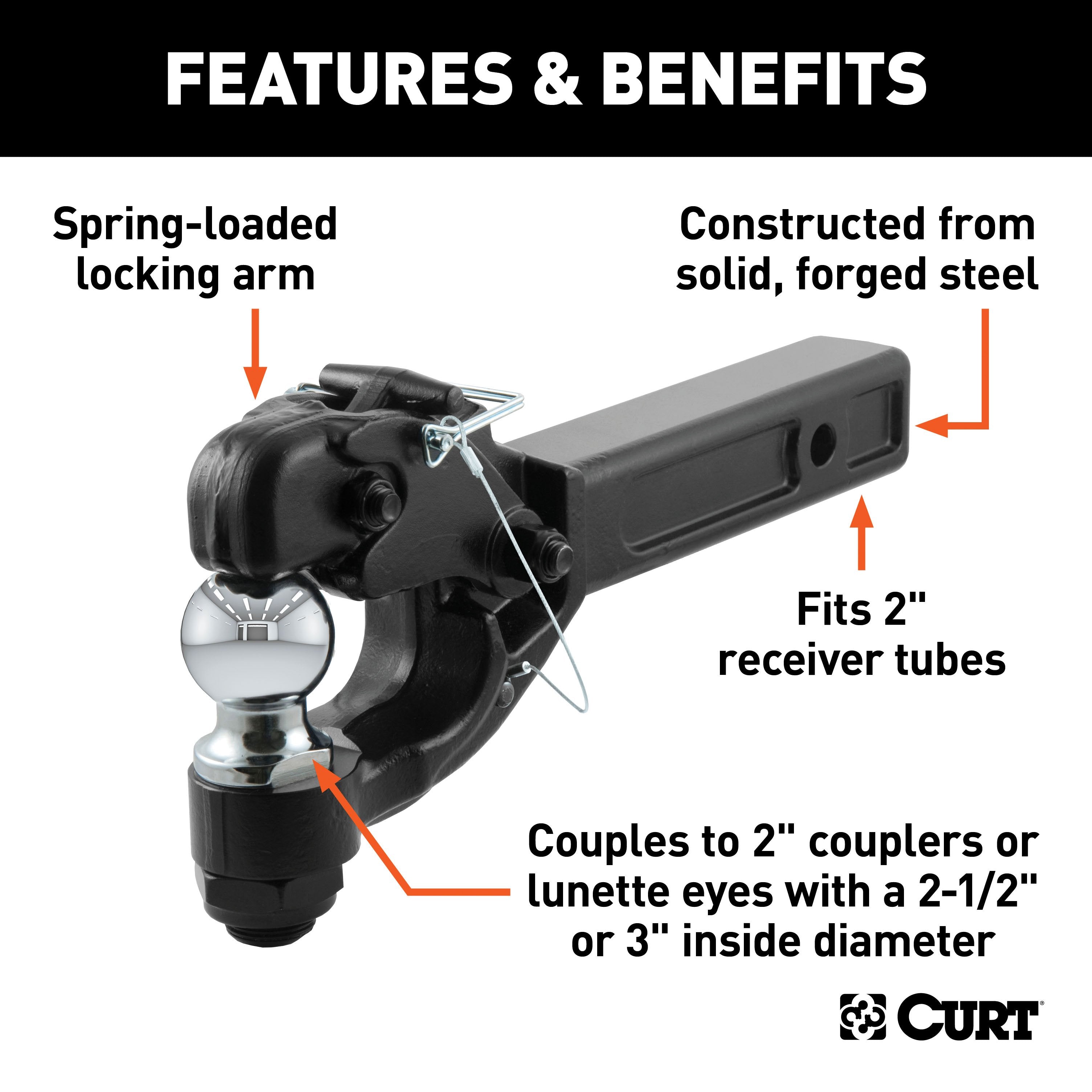 Trailer Hitch Ball Mount,Fixed Ball Mount