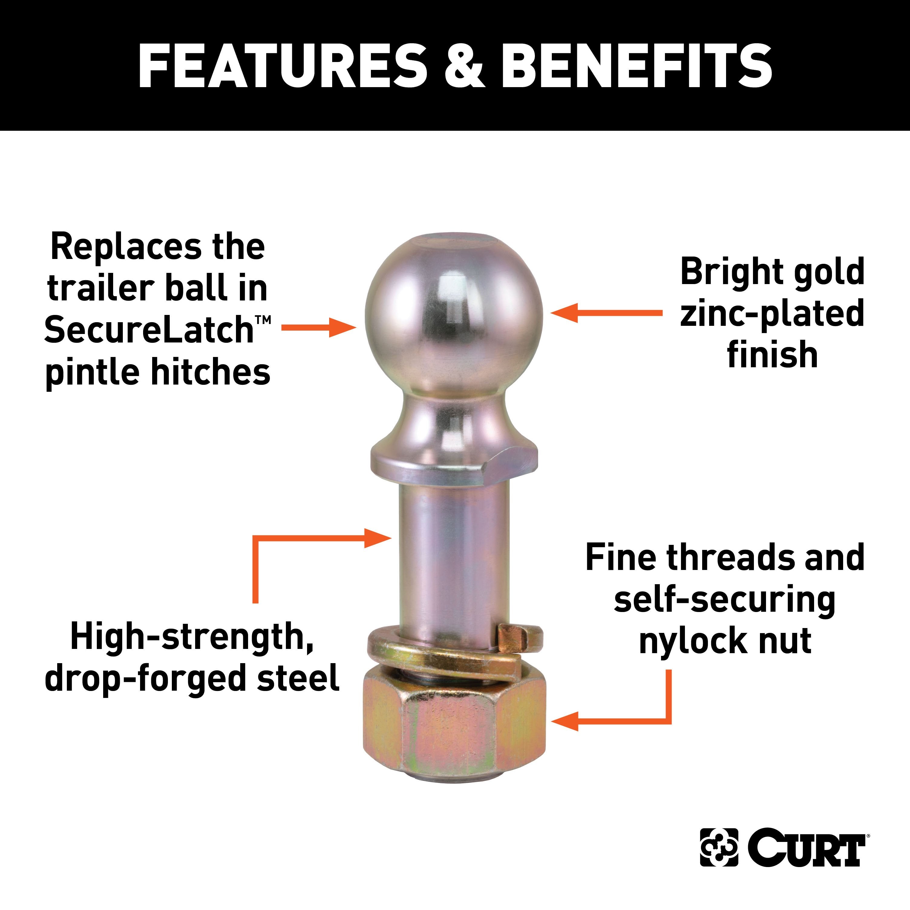 Trailer Hitch Ball,2 Inch Ball