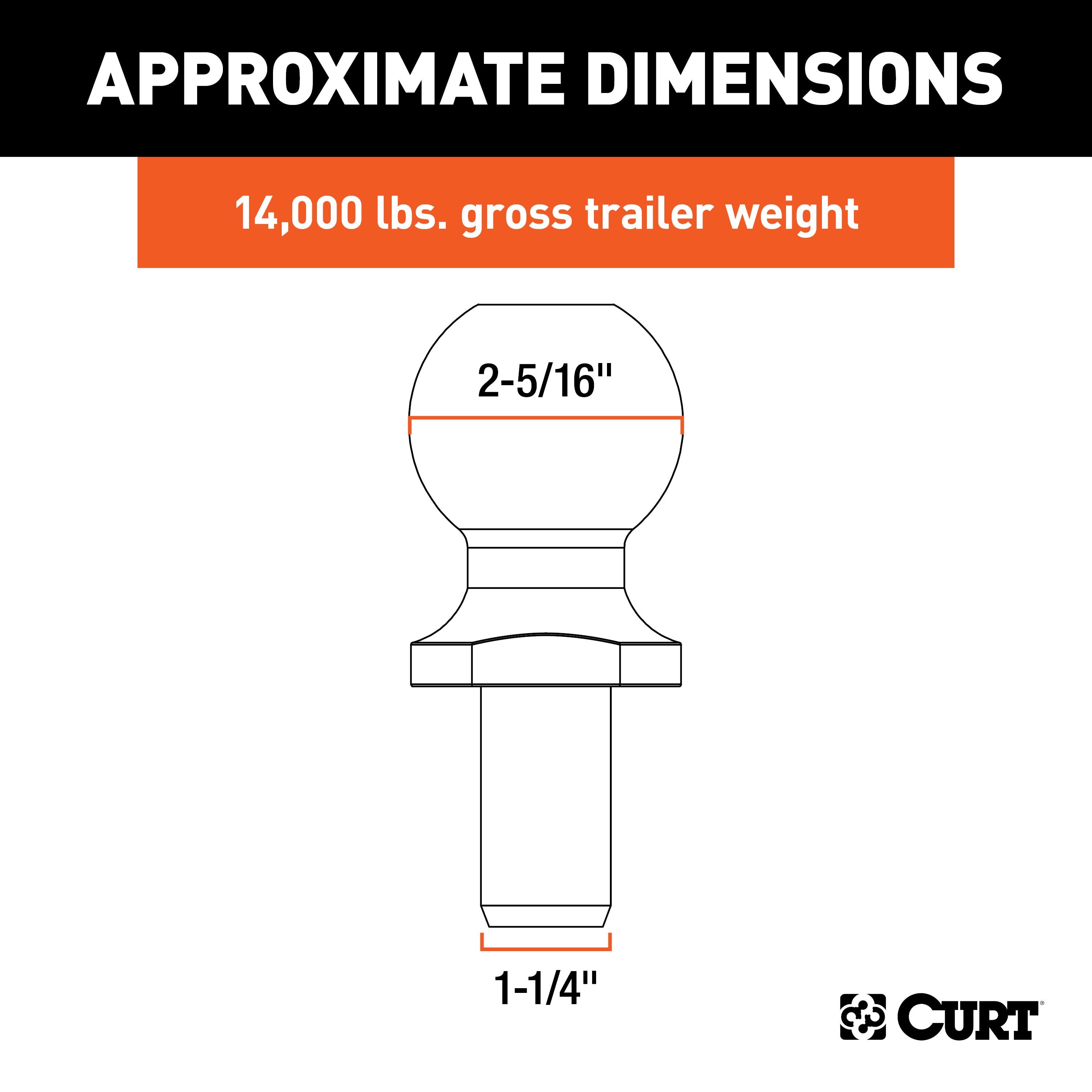 Trailer Hitch Ball,2-5/16 Inch Ball