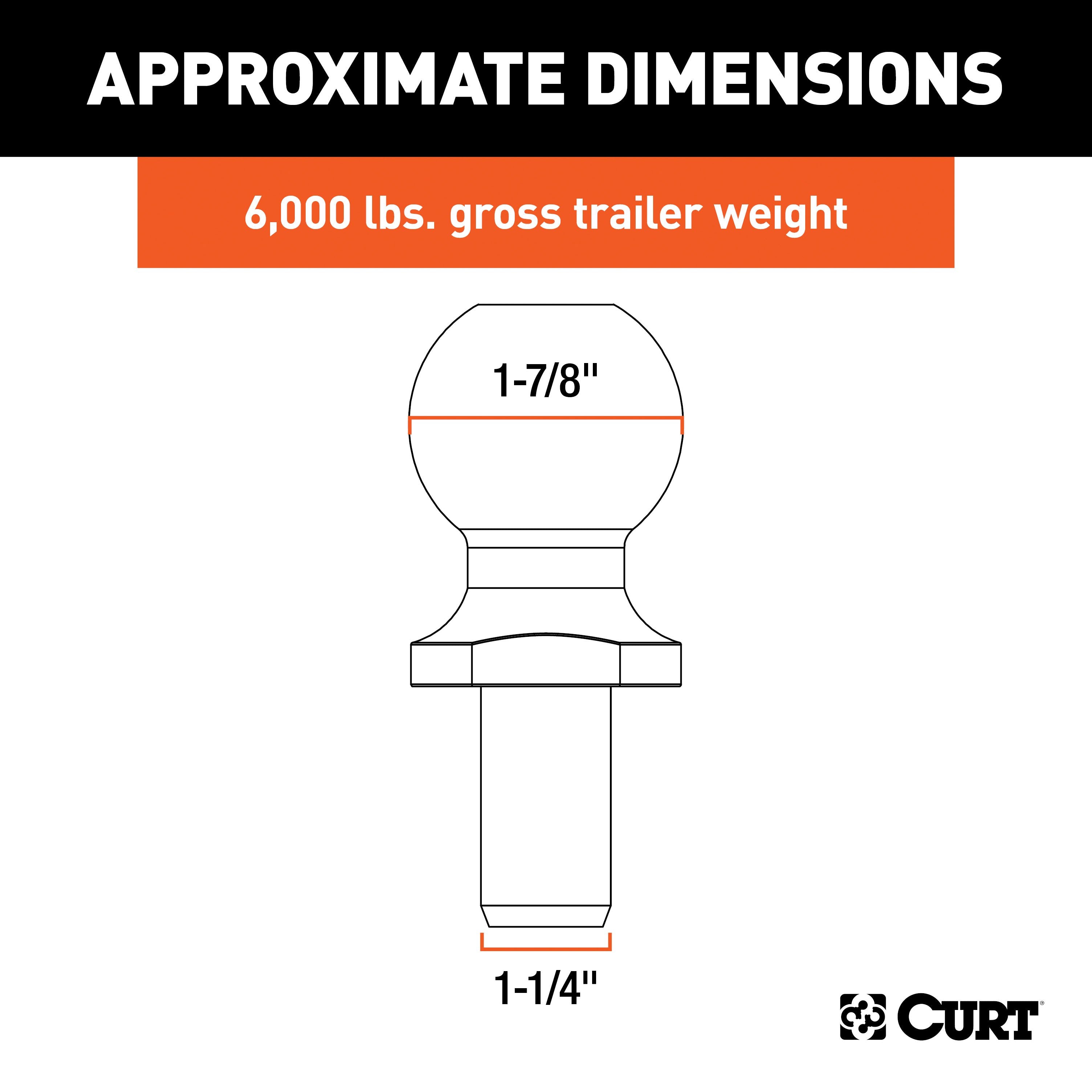 Trailer Hitch Ball,1-7/8 Inch Ball