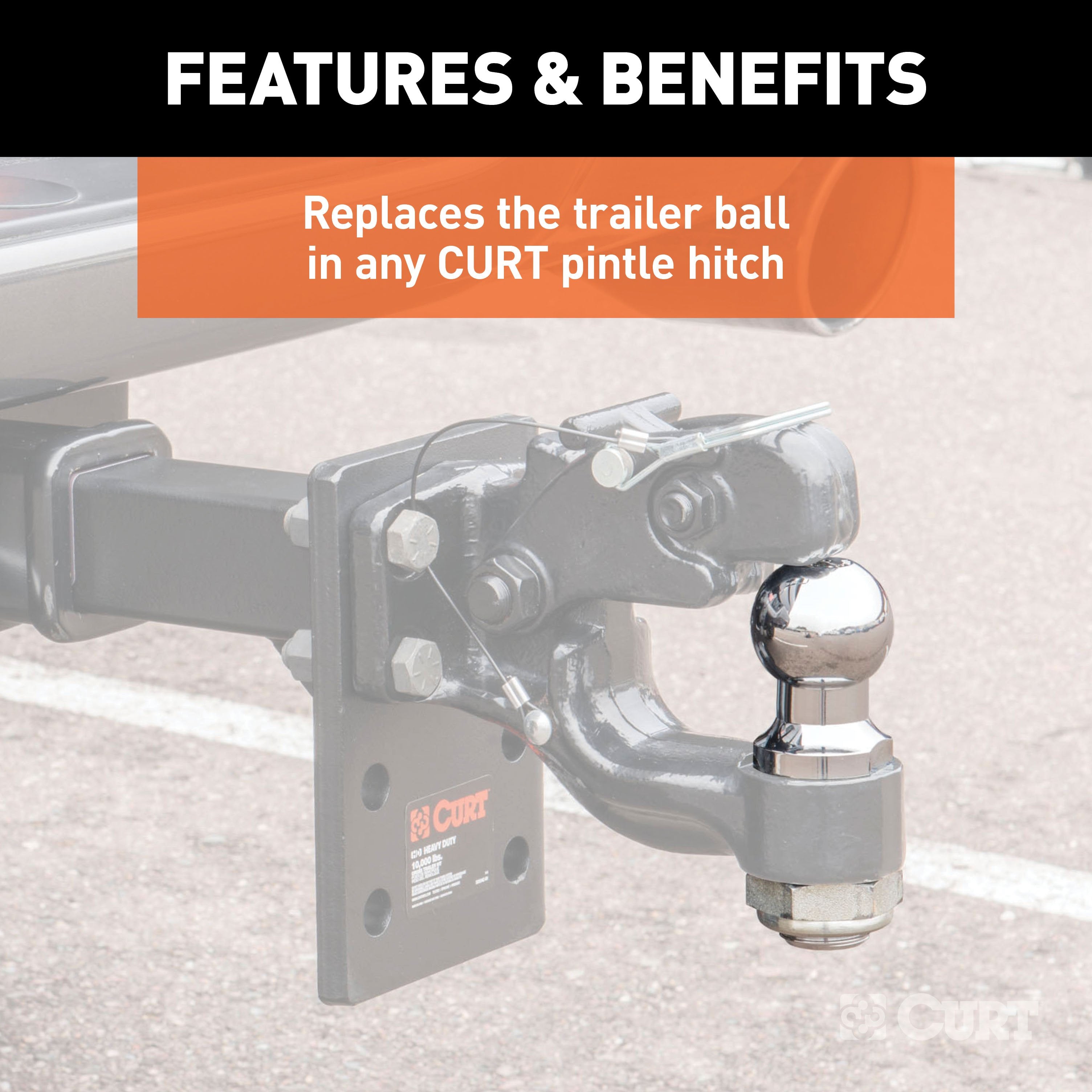 Trailer Hitch Ball,1-7/8 Inch Ball