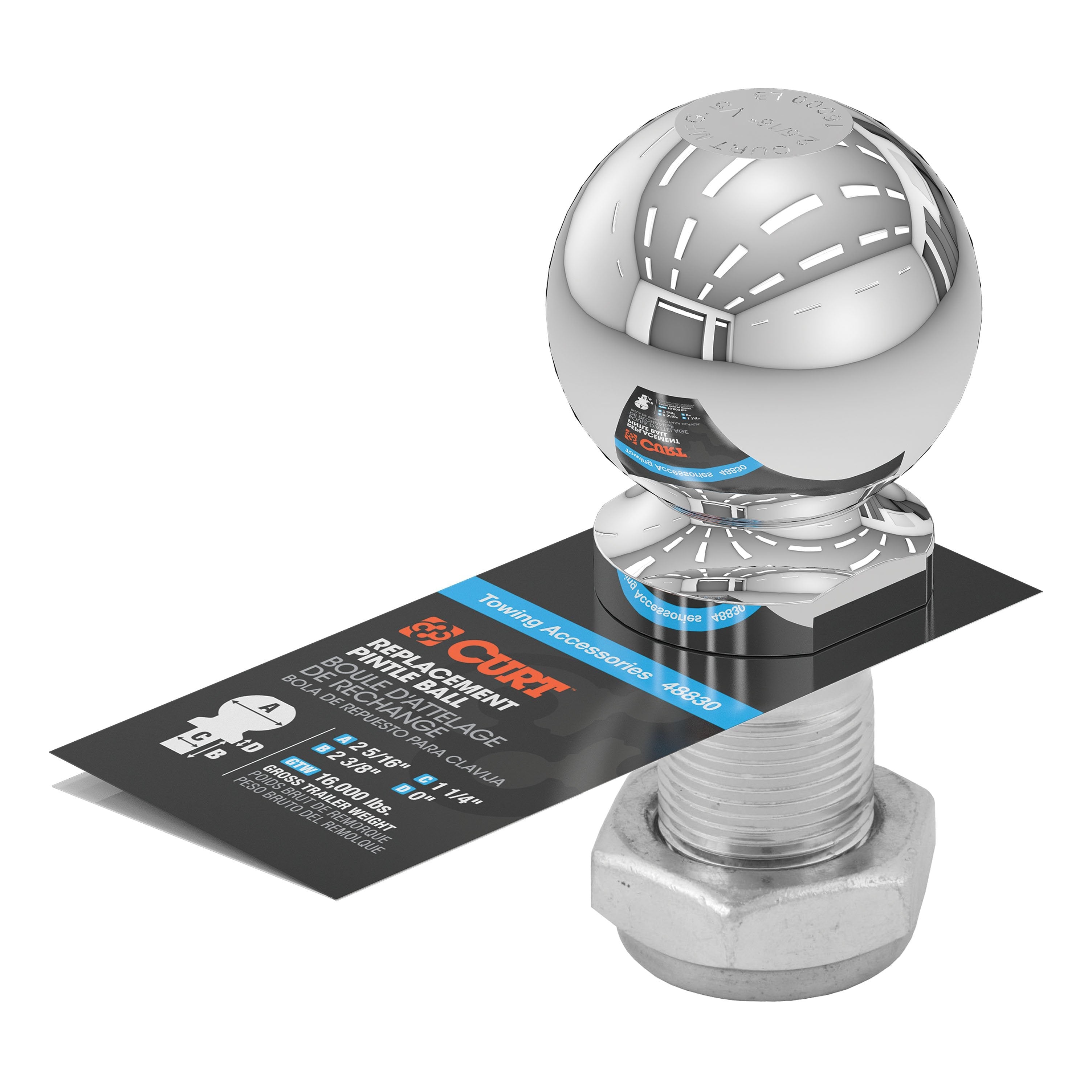 Trailer Hitch Ball,2-5/16 Inch Ball