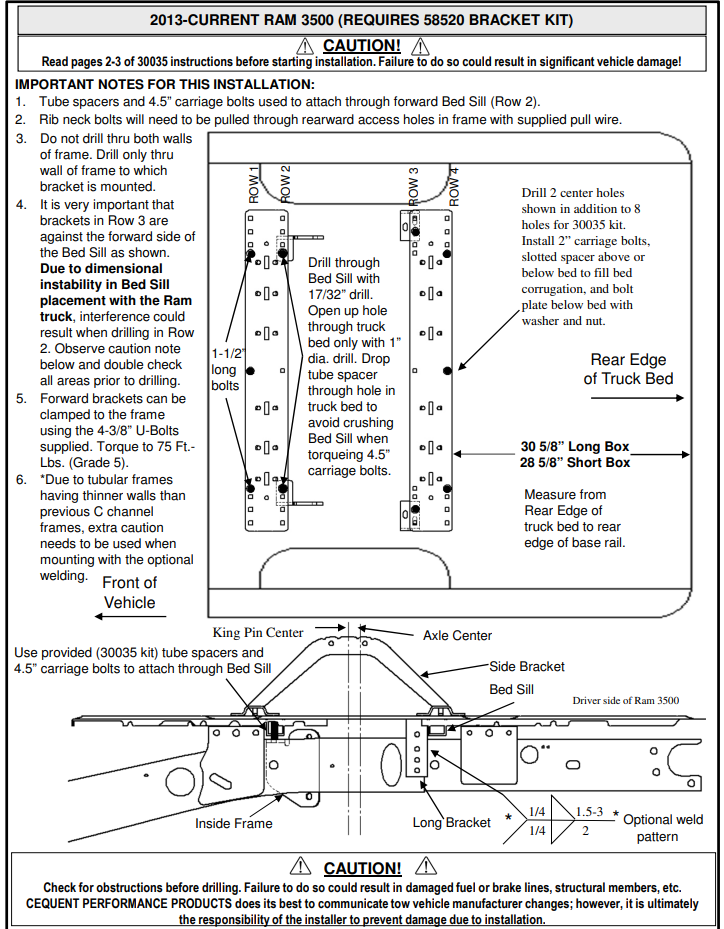 5th Wheel and Gooseneck Hitch Parts,Rail Kits and Install Brackets